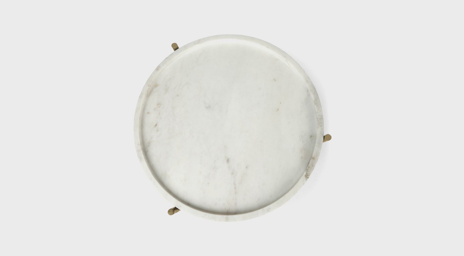 Stella 17L x 17W White Round Marble Top W/Gold Base Accent Table - Image 9