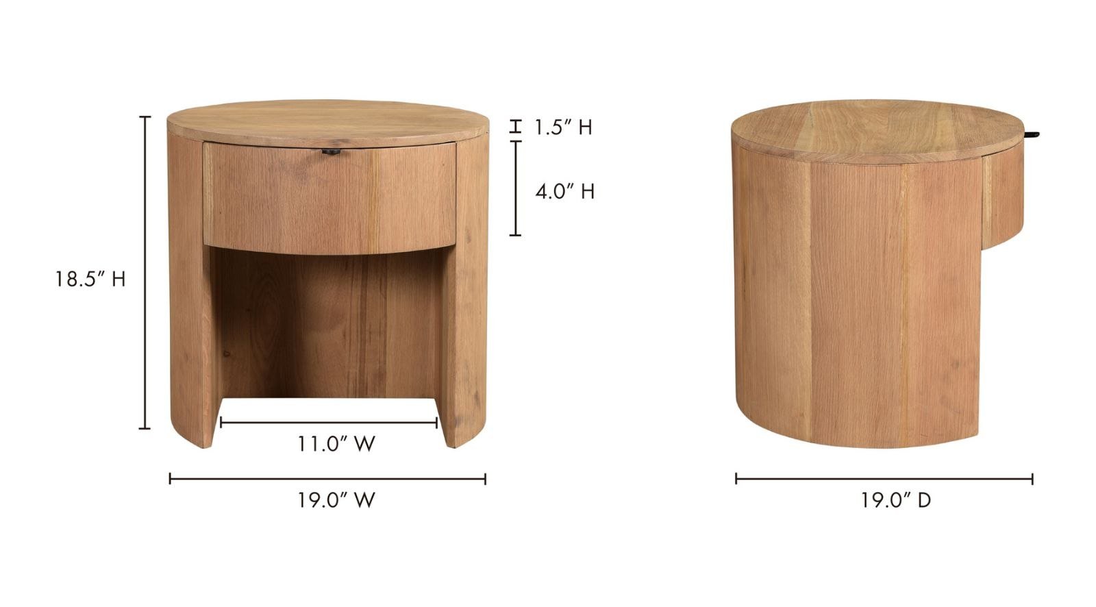 Theo One Drawer Nightstand- Natural - Image 5