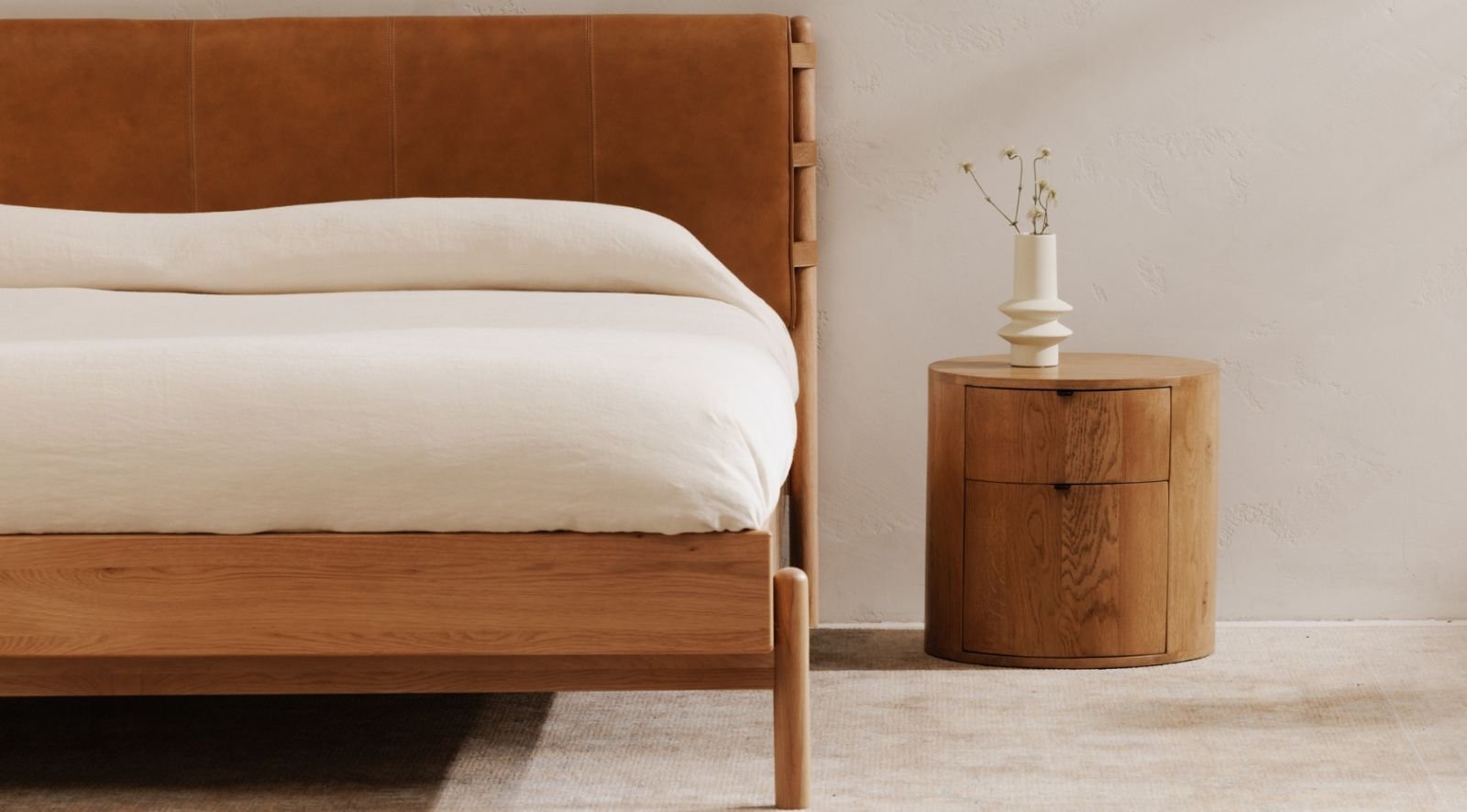 Theo Two Drawer Nightstand- Natural - Image 2