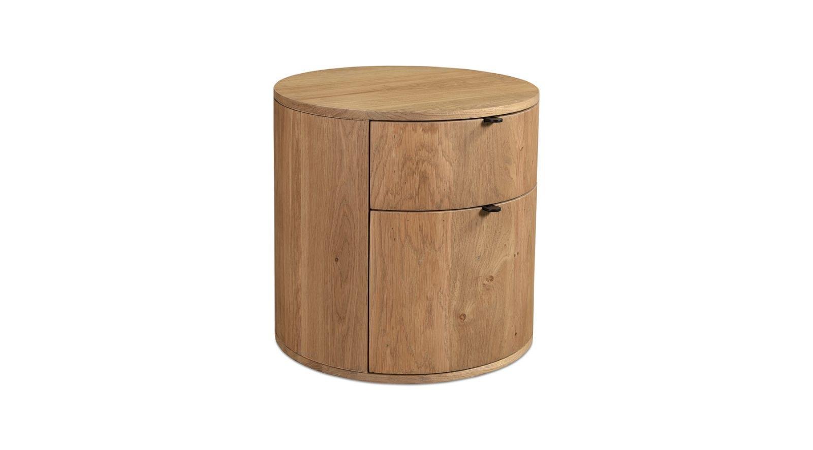 Theo Two Drawer Nightstand- Natural