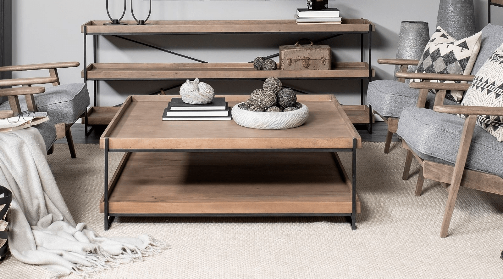 Trey I- BROWN WOOD Console Table - Image 4