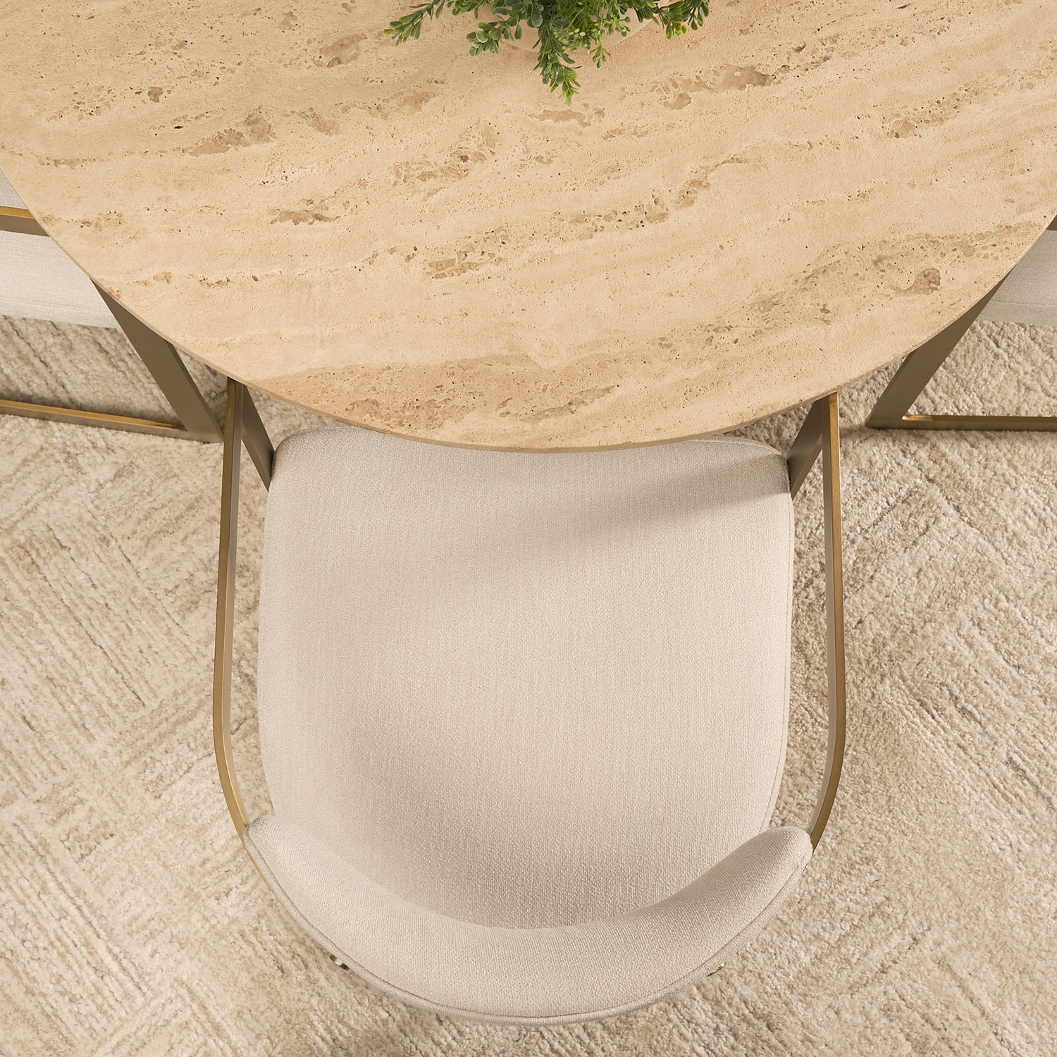 Allyson42'' Travertine Top Dining Table - Image 9