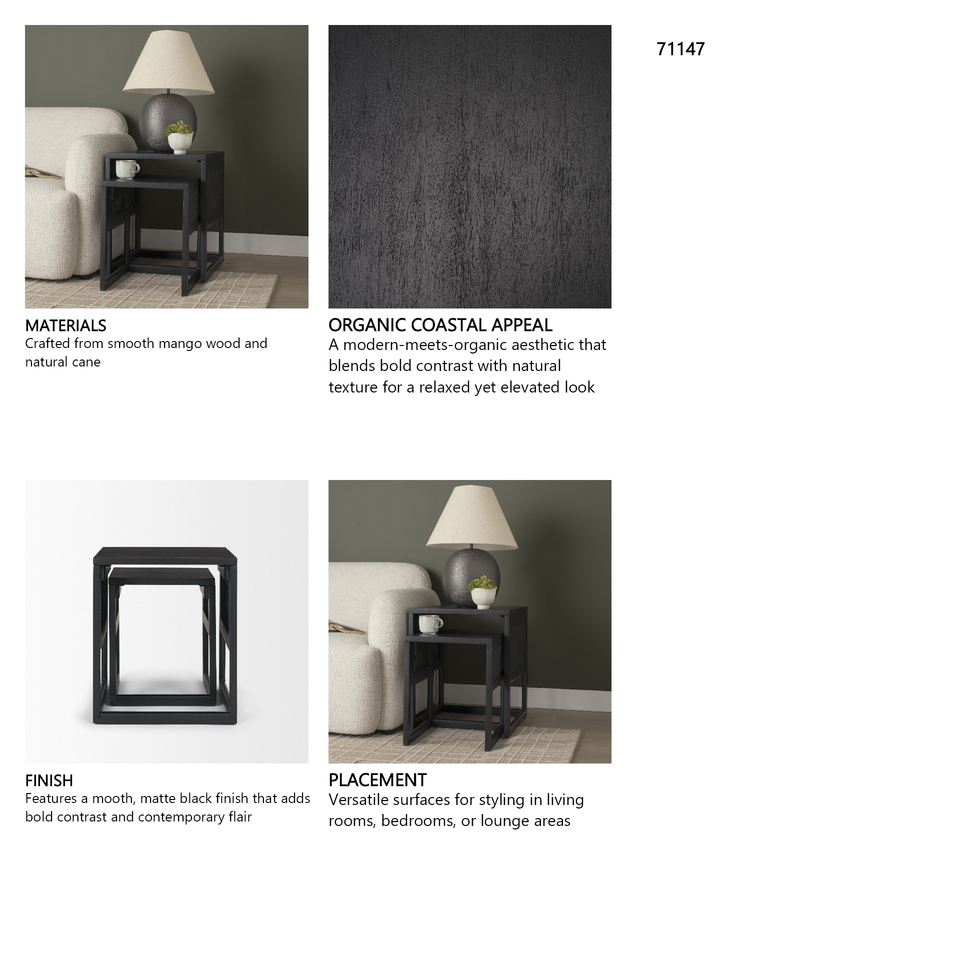 Grier Set of 2 Black Nesting Tables - Image 13
