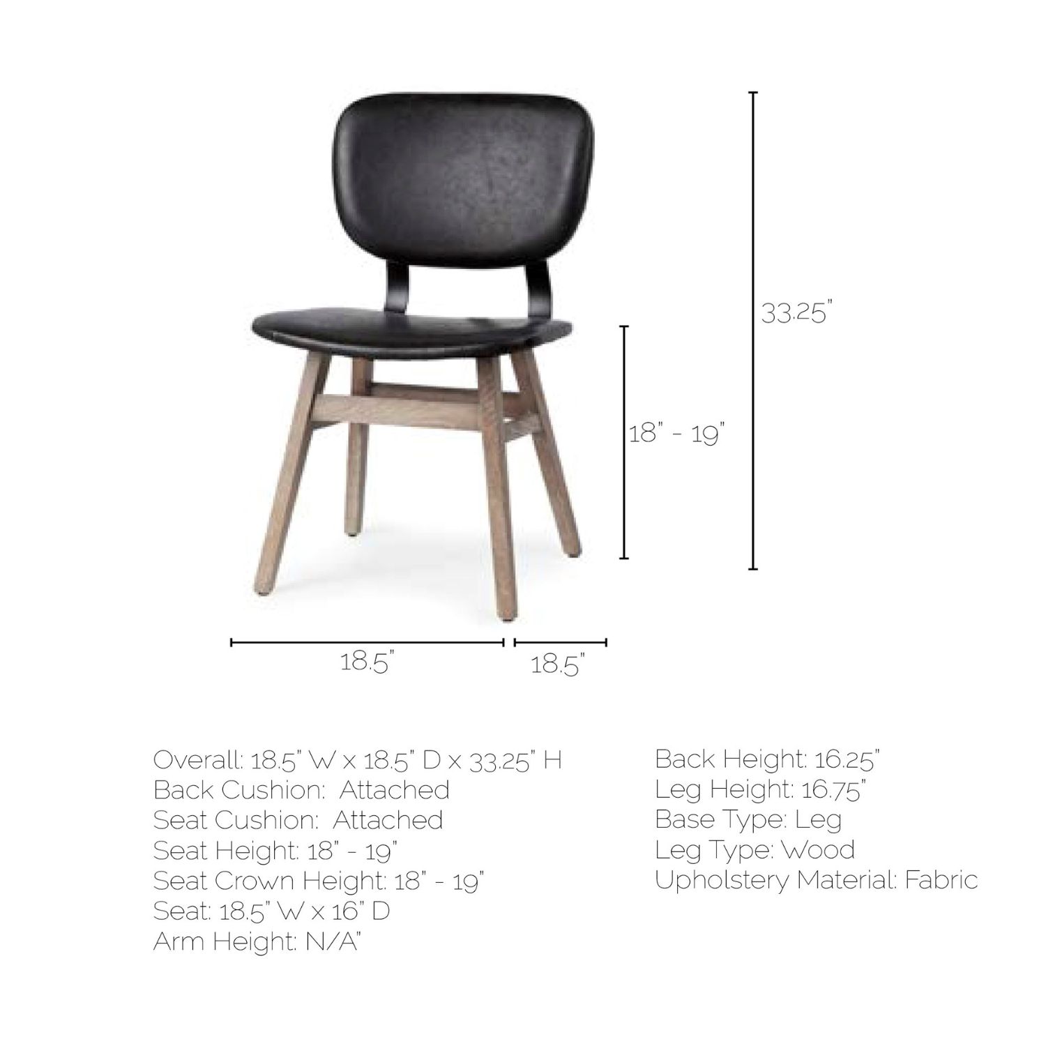 Haden Black Faux Leather Chair - Image 8