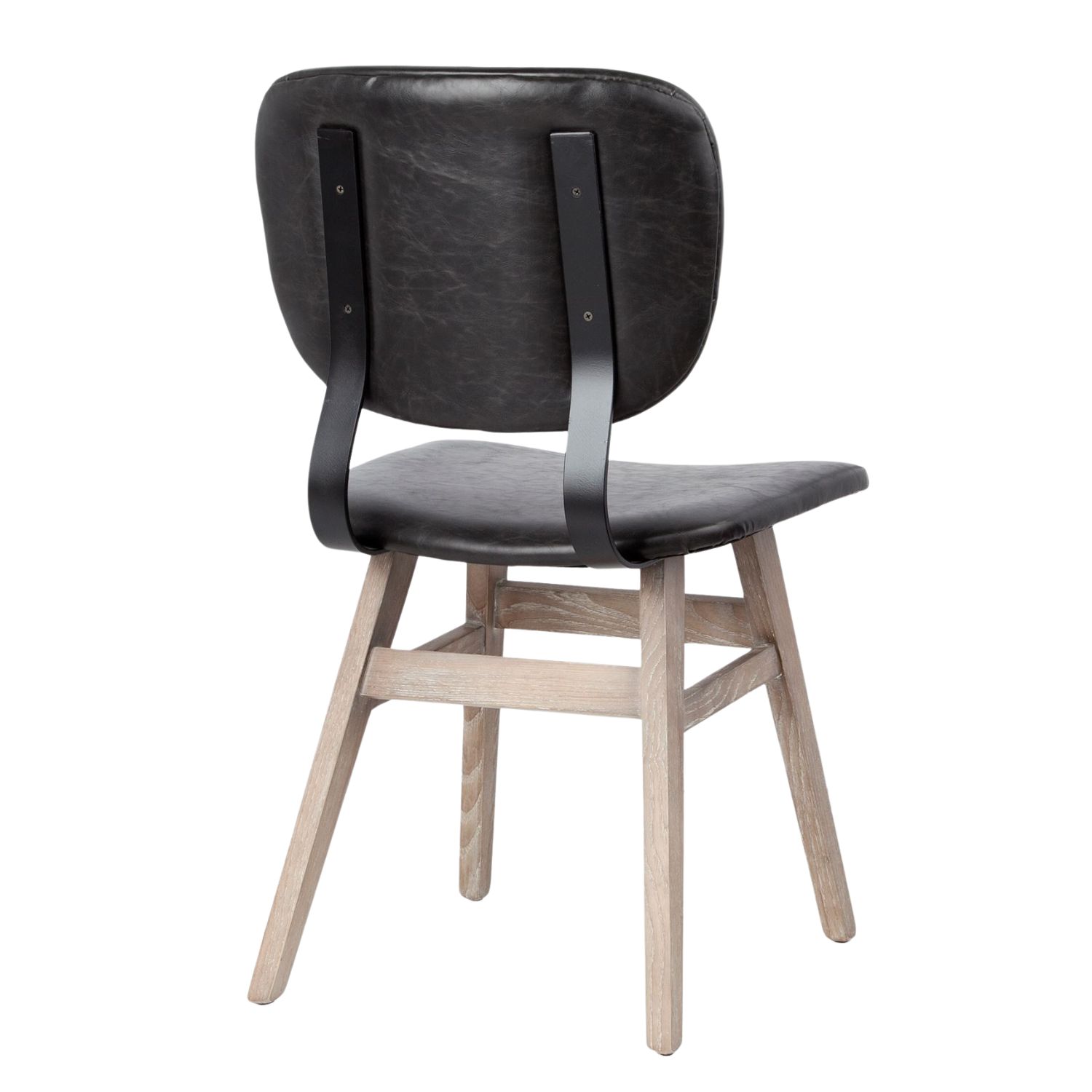 Haden Black Faux Leather Chair - Image 2