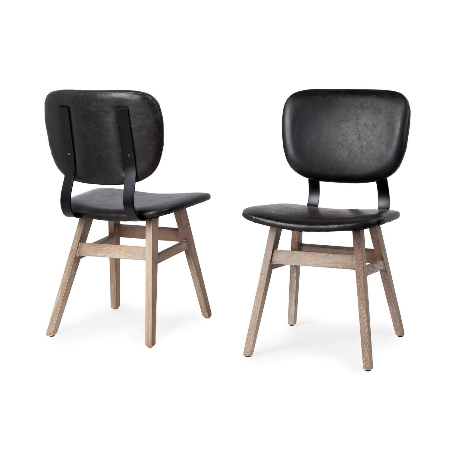 Haden Black Faux Leather Chair - Image 3