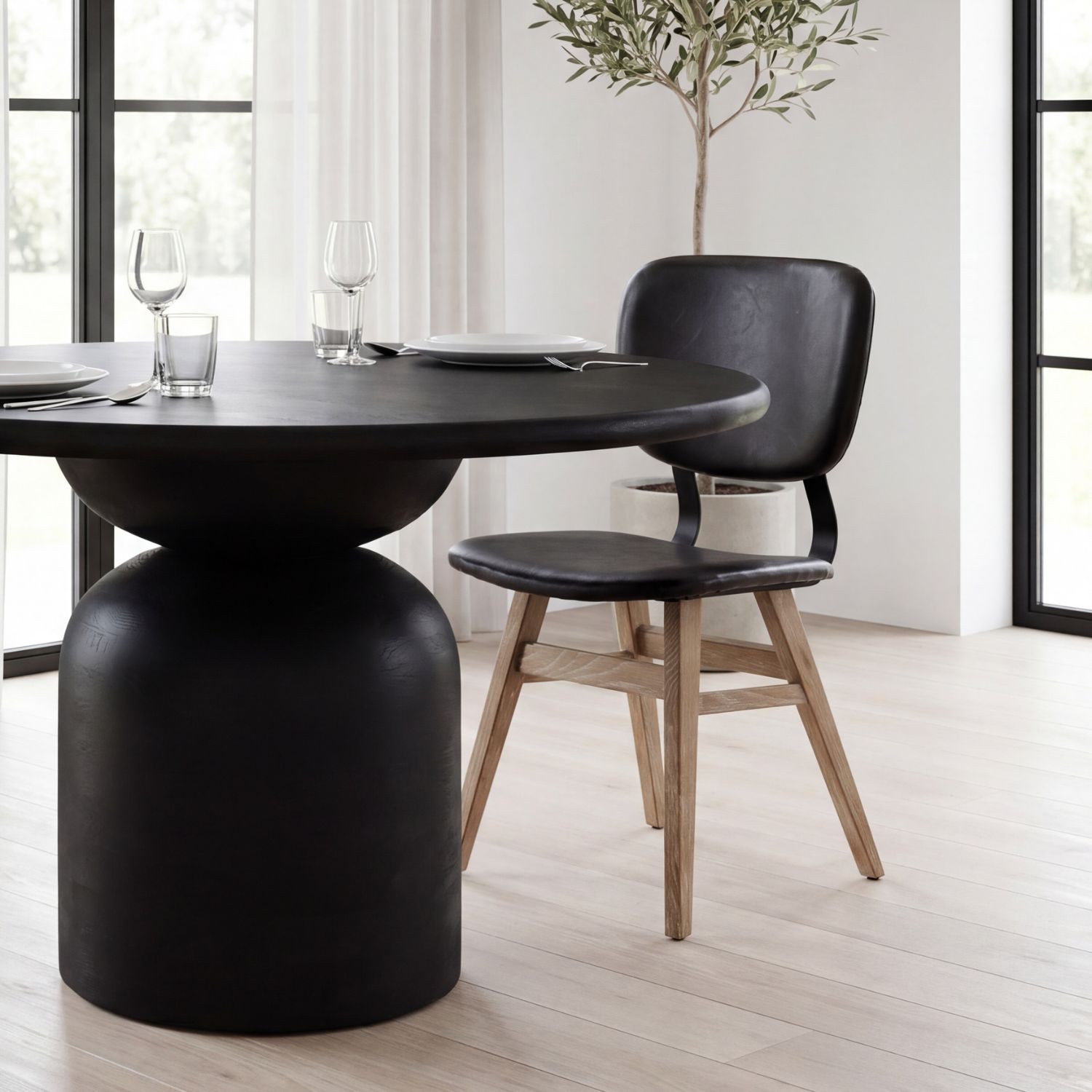 Haden Black Faux Leather Chair - Image 11