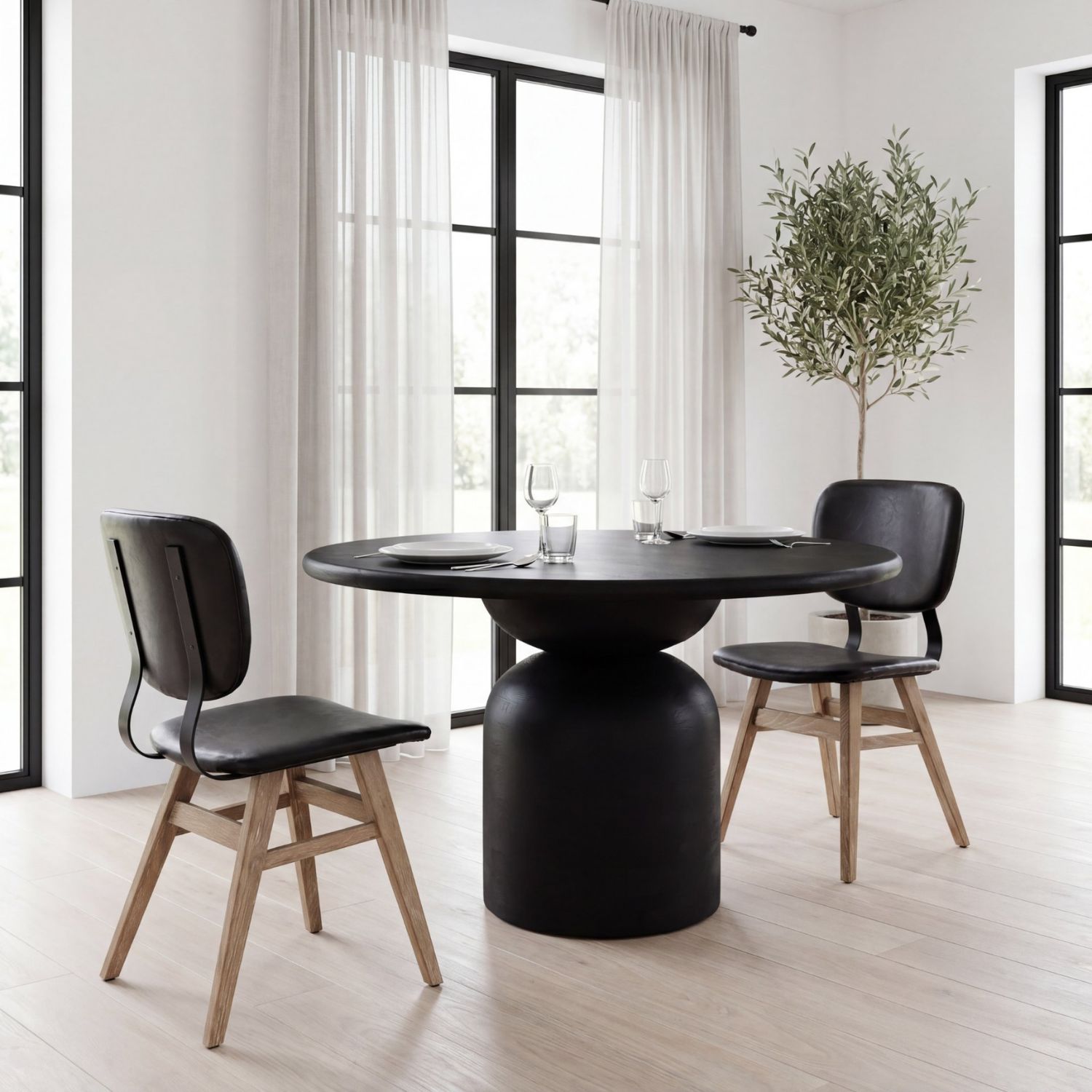 Haden Black Faux Leather Chair - Image 10
