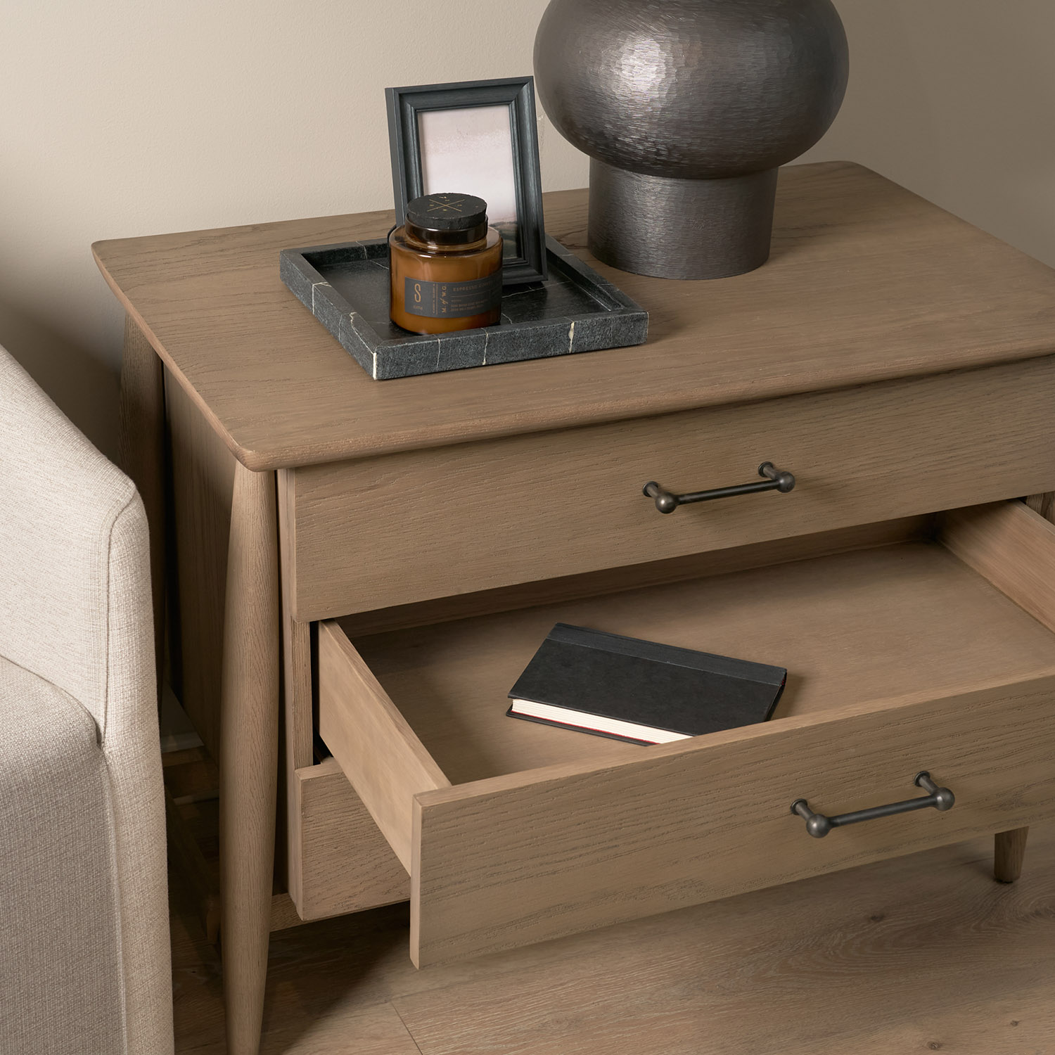 Hollis 3 Drawer Nightstand - Image 9