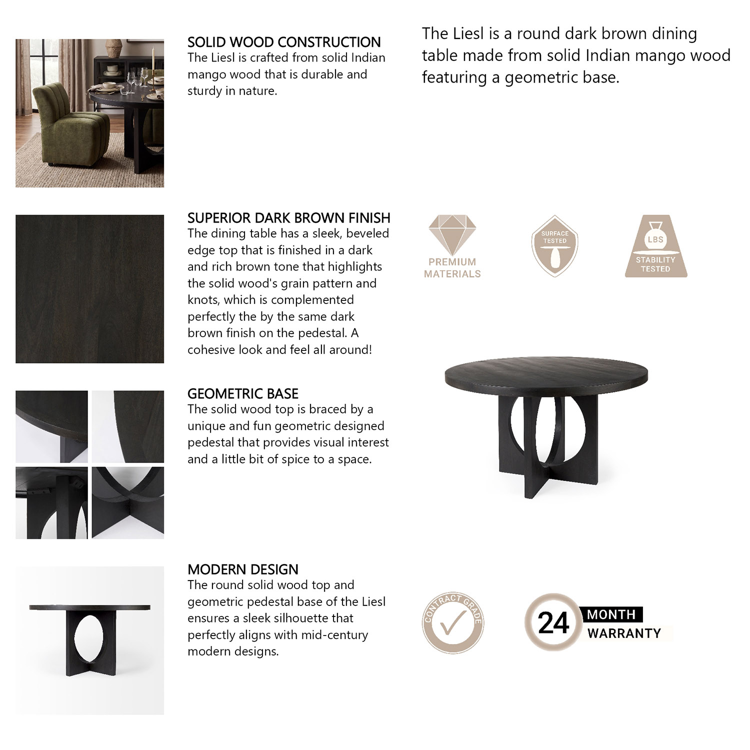 Liesl 54'' Round Dining Table - Image 5