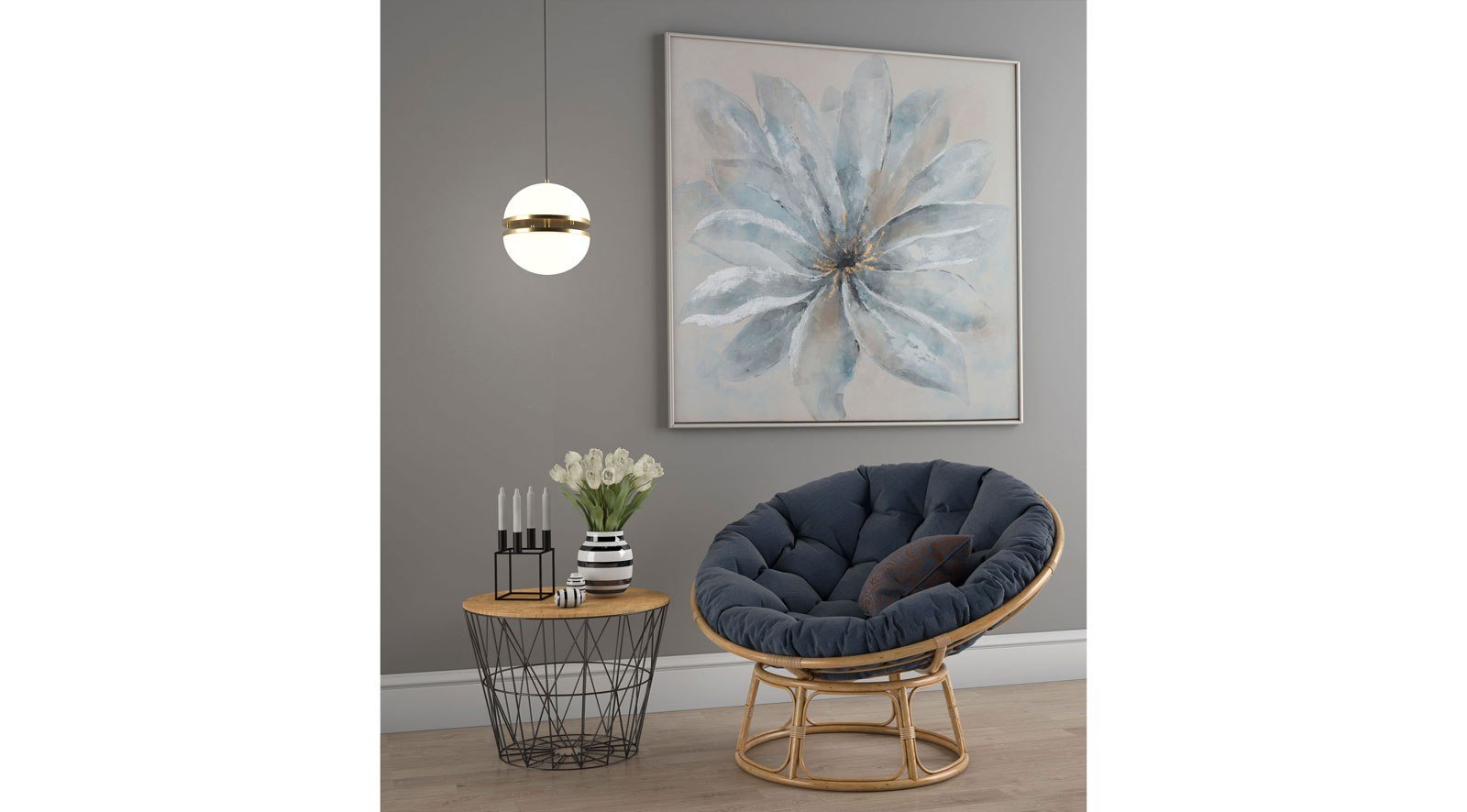 Lustrous Bloom Hand Painted Canvas - Image 5