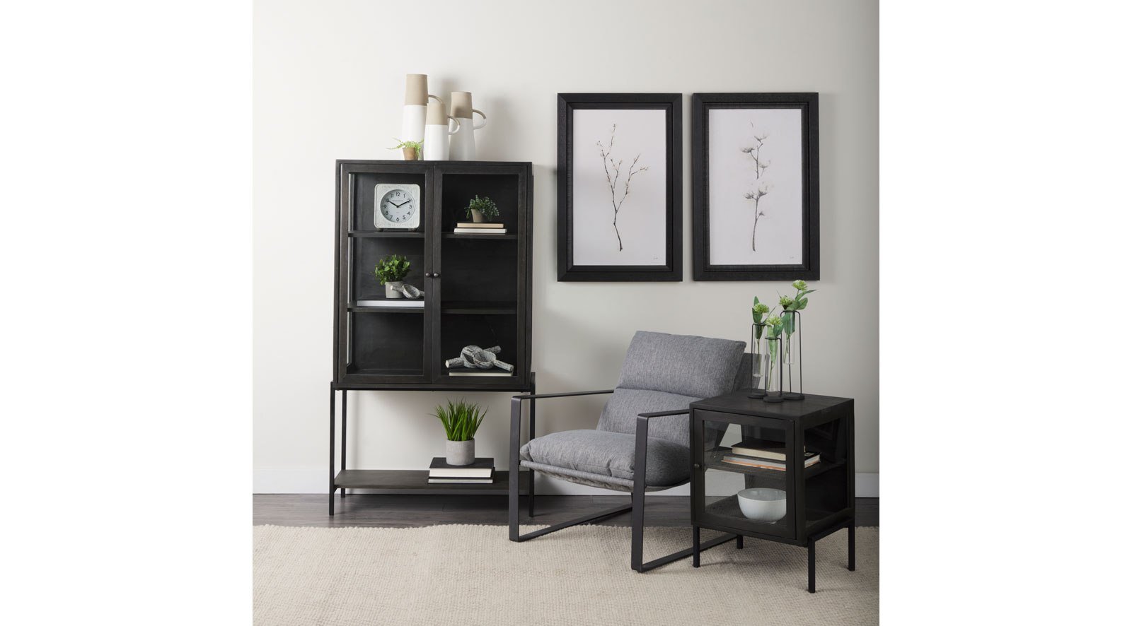 Arelius Dark Brown Wood W/ Black Metal Frame End/Side Table - Image 11