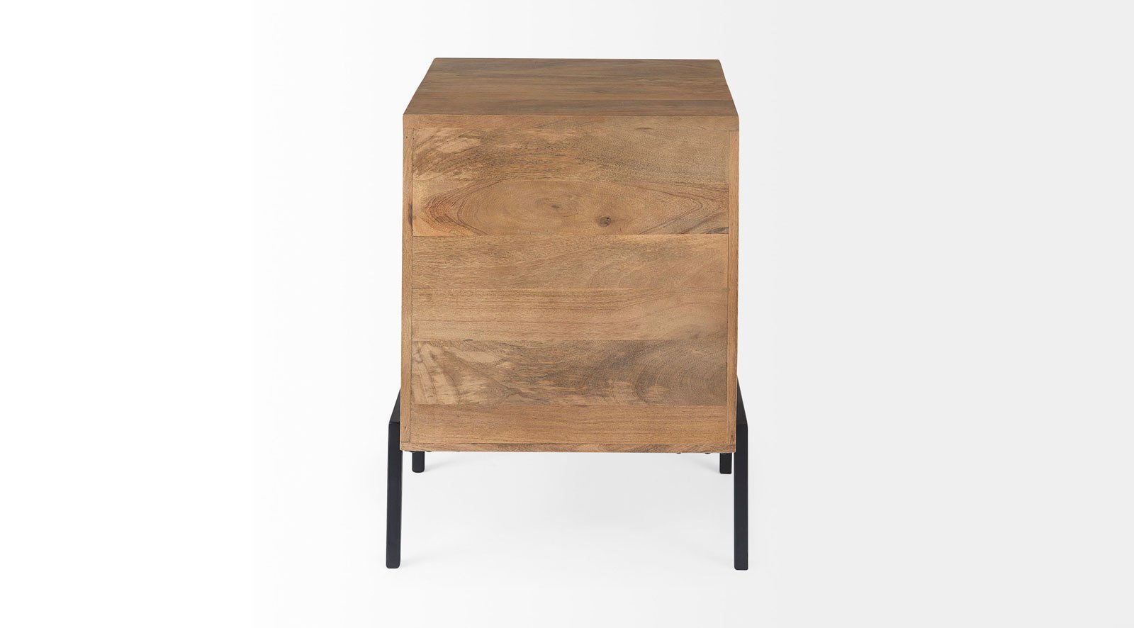Arelius Light Brown Wood W/ Black Metal Frame End/Side Table - Image 5