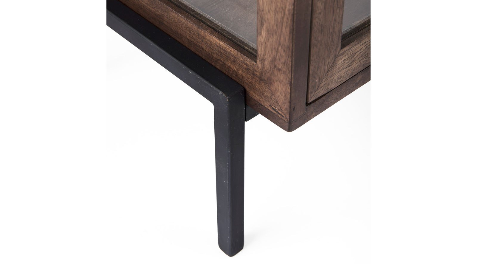 Arelius Medium Brown Wood W/ Black Metal Frame End/Side Table - Image 10