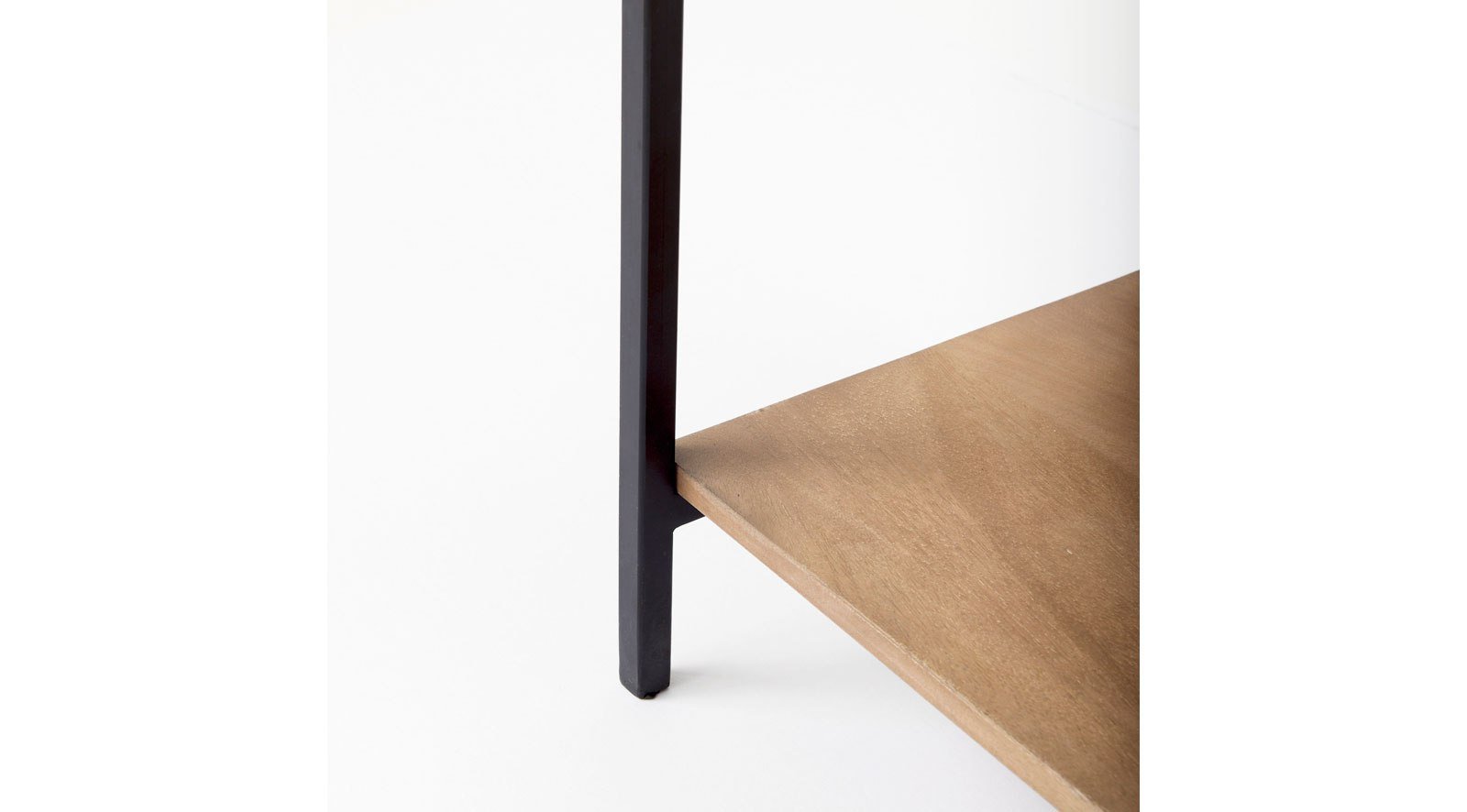 Arelius Light Brown Wood W/ Black Metal Base Display Cabinet - Image 11