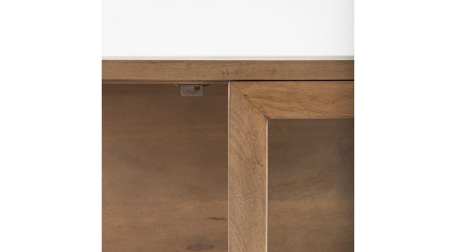 Arelius Light Brown Wood W/ Black Metal Base Display Cabinet - Image 8