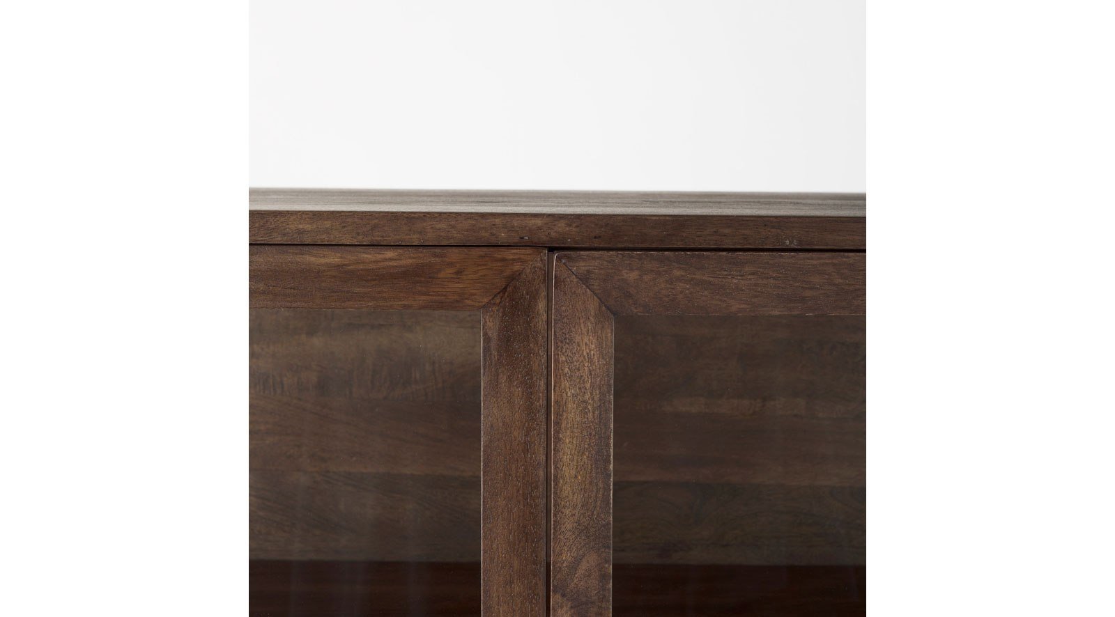 Arelius Medium Brown Wood W/ Black Metal Base Display Cabinet - Image 6