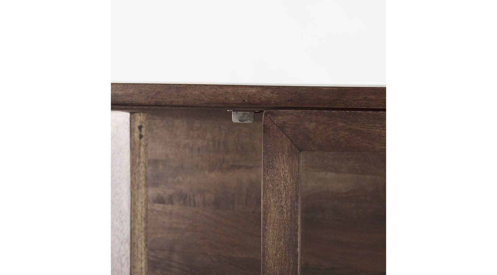 Arelius Medium Brown Wood W/ Black Metal Base Display Cabinet - Image 7