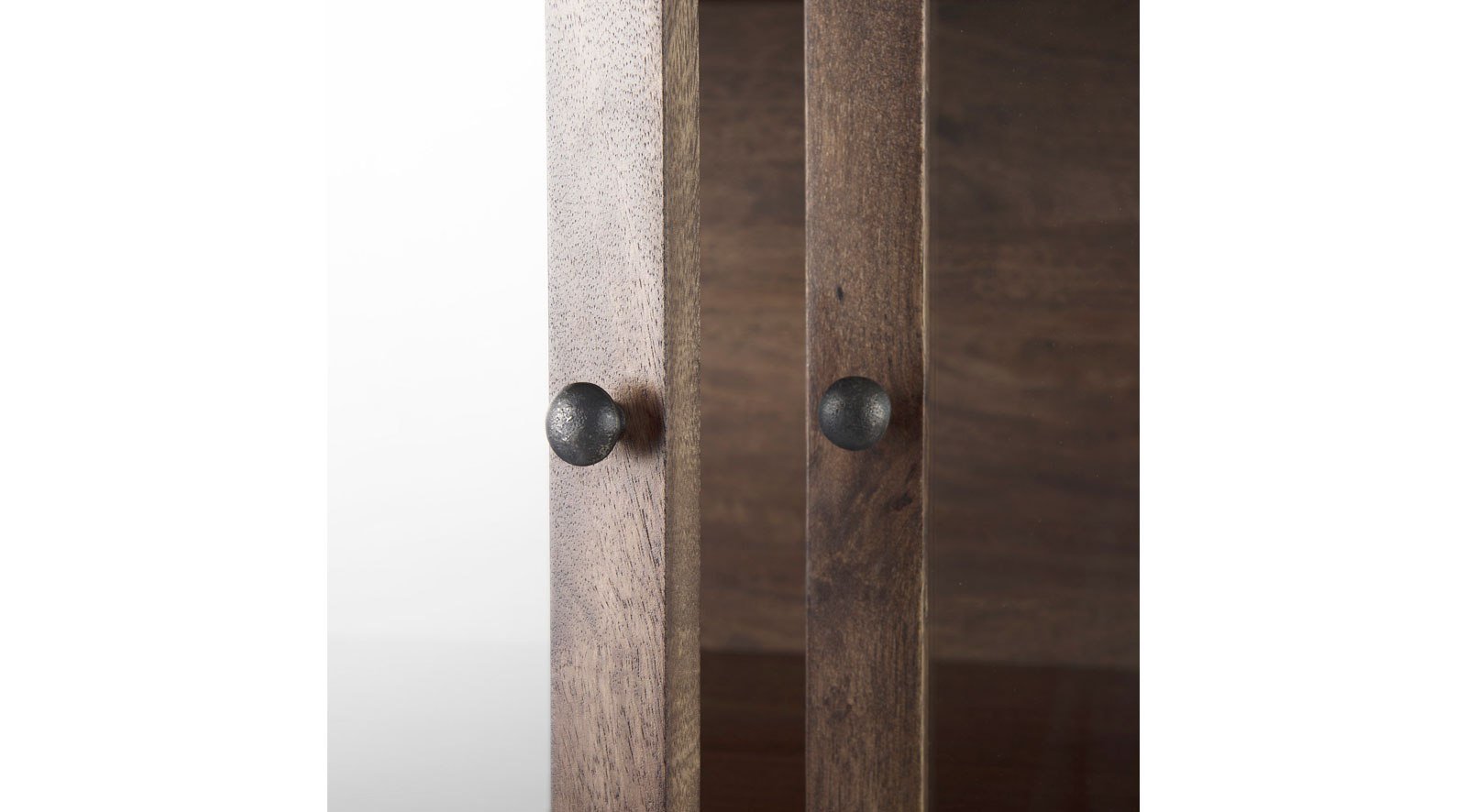 Arelius Medium Brown Wood W/ Black Metal Base Display Cabinet - Image 8