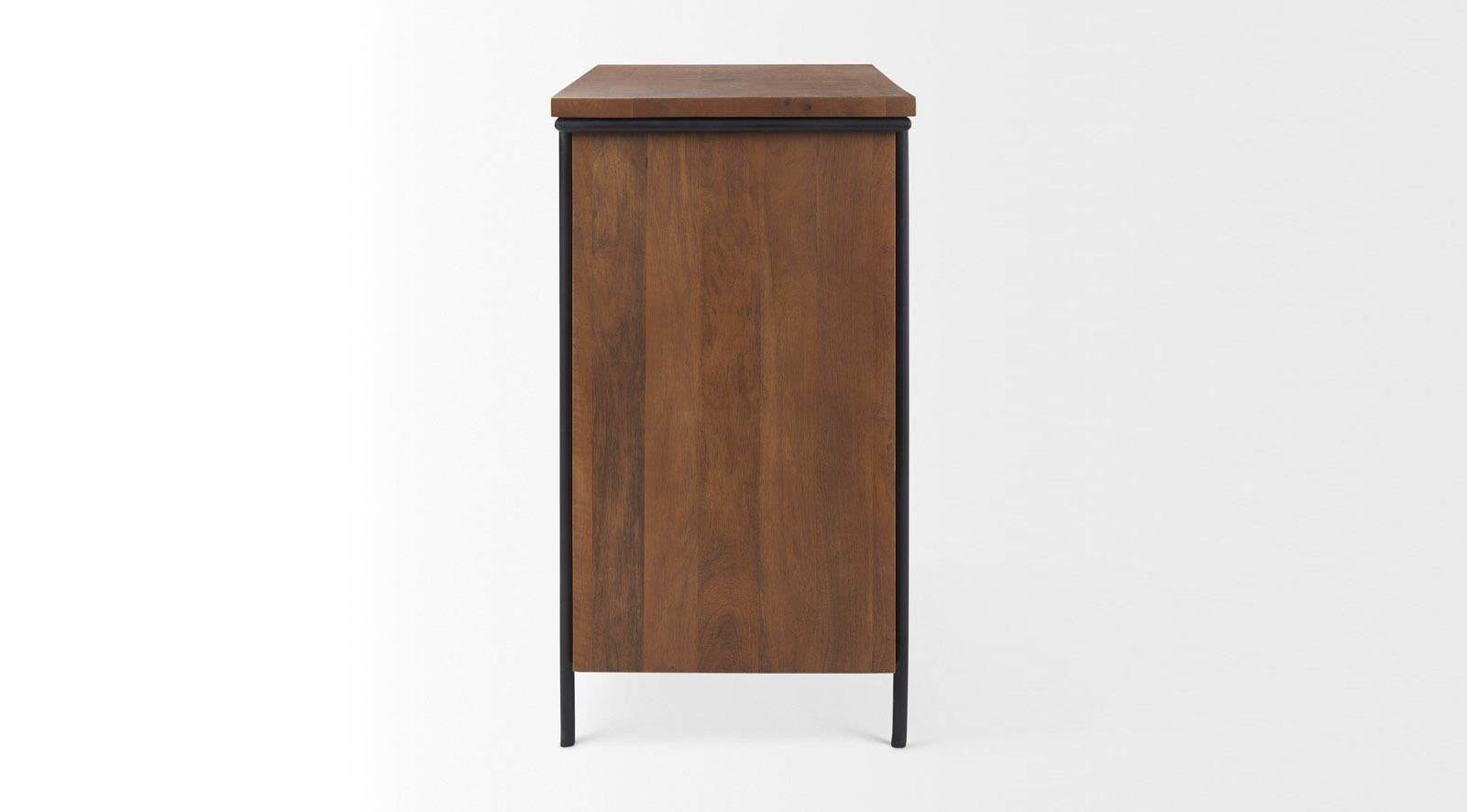 Maddox 40.0L x 18.0W x 32.5H Brown Solid Wood Black Metal 2 Door Accent Cabinet - Image 12