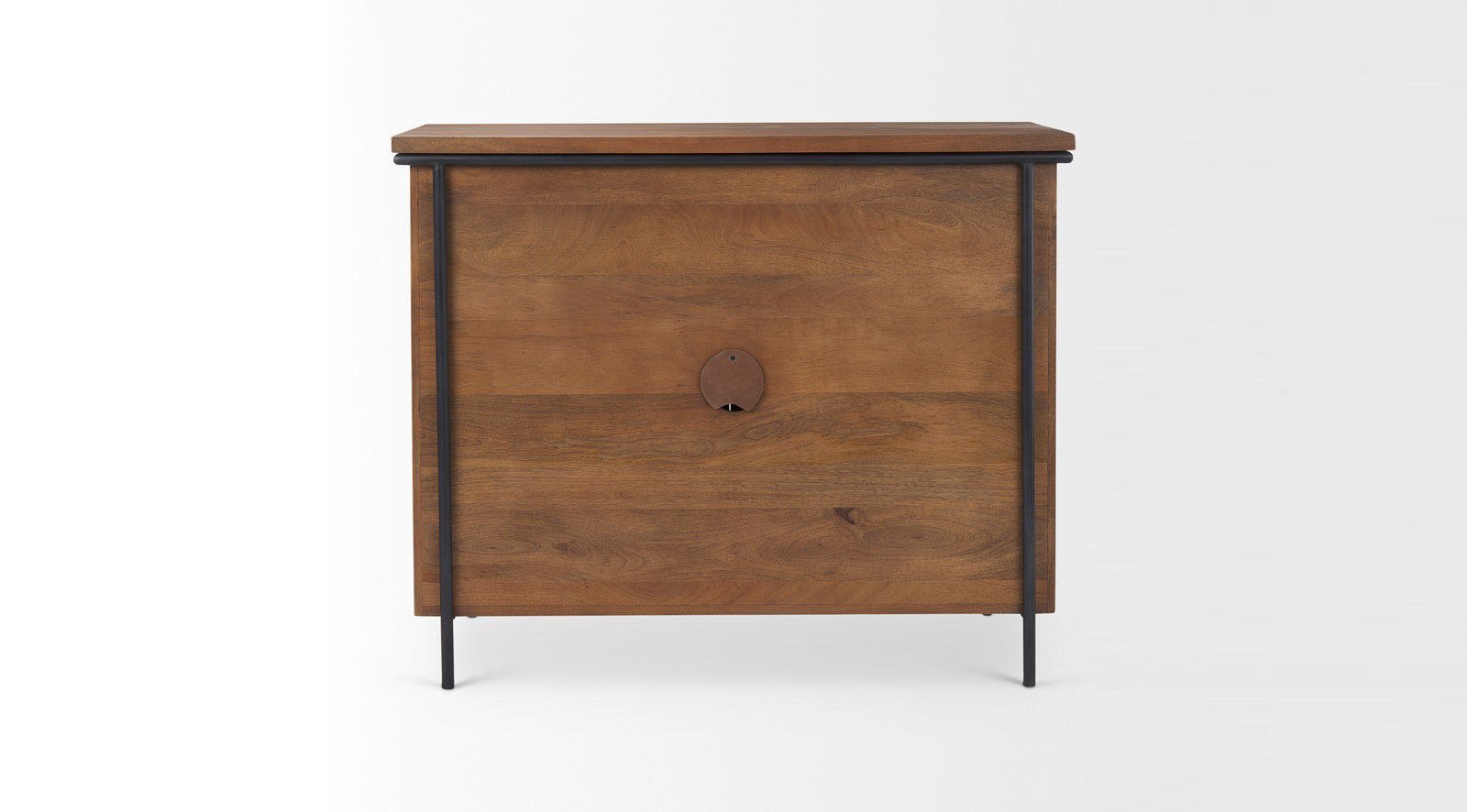 Maddox 40.0L x 18.0W x 32.5H Brown Solid Wood Black Metal 2 Door Accent Cabinet - Image 10