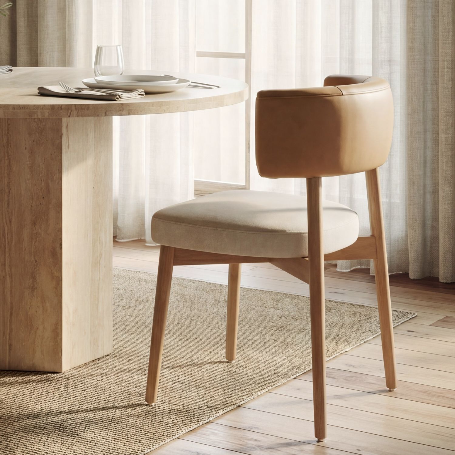 Motley Tan Leather Dining Chair - Image 6