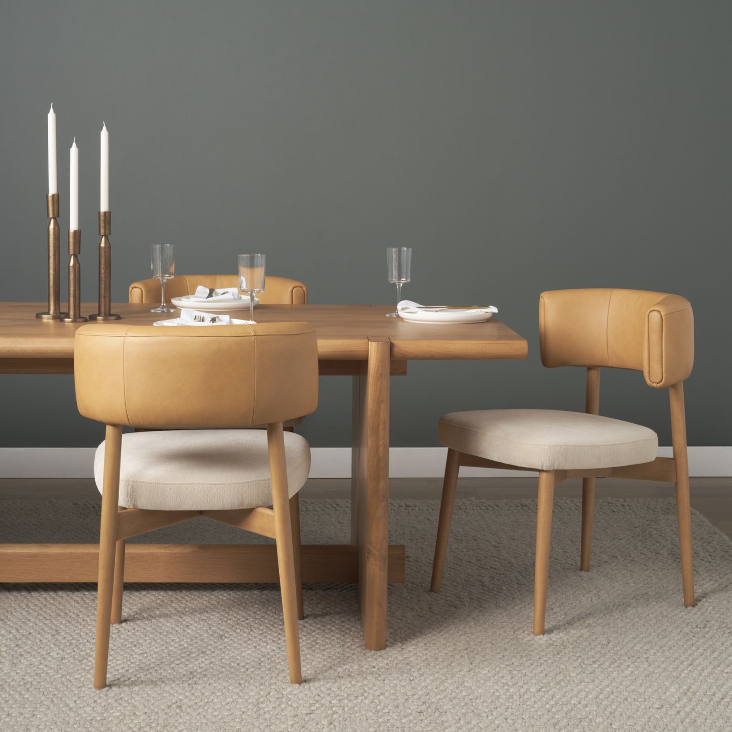 Motley Tan Leather Dining Chair - Image 11