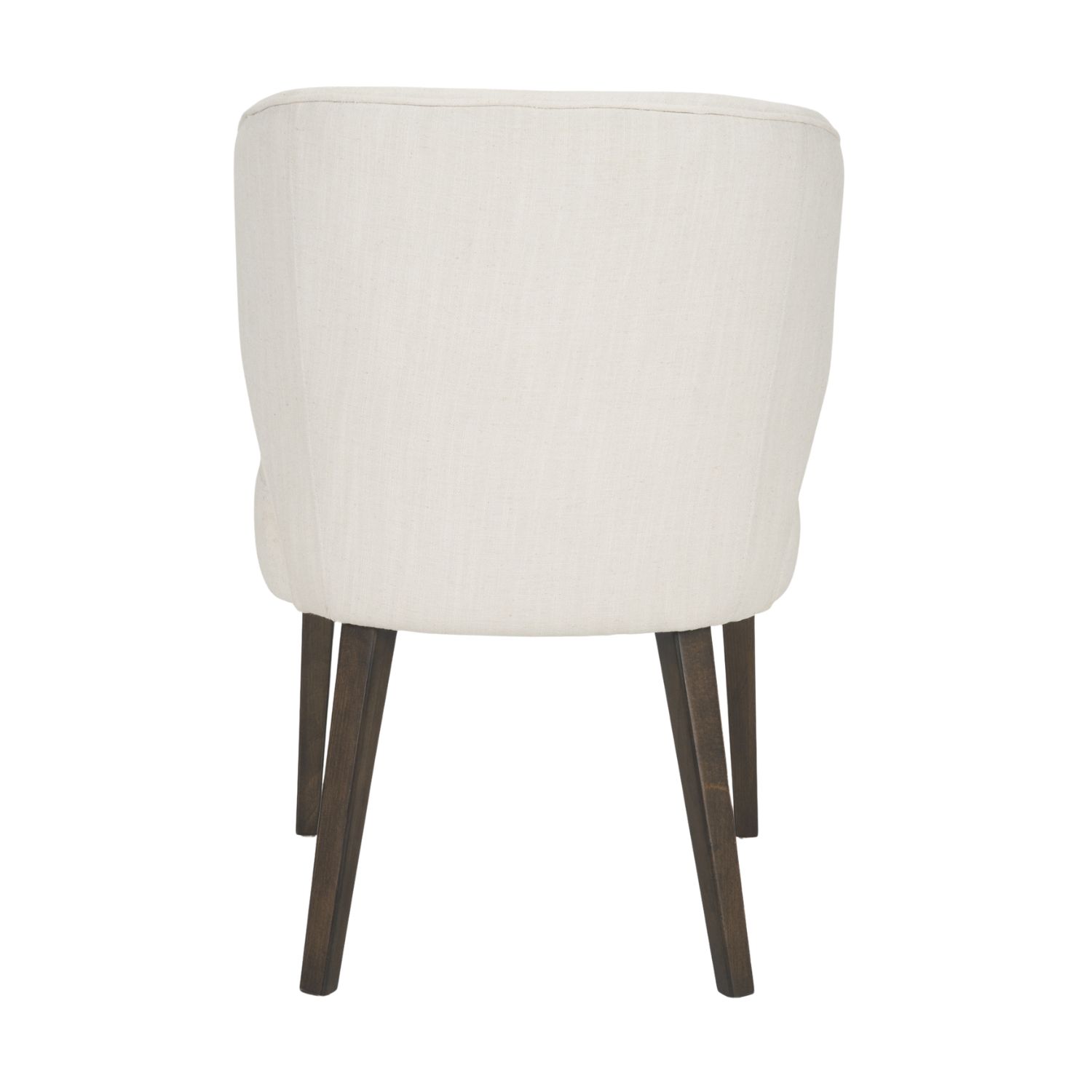 Niles Wingback Dining Chair | Cream Fabric w/ Dark Brown Wooden - Image 6