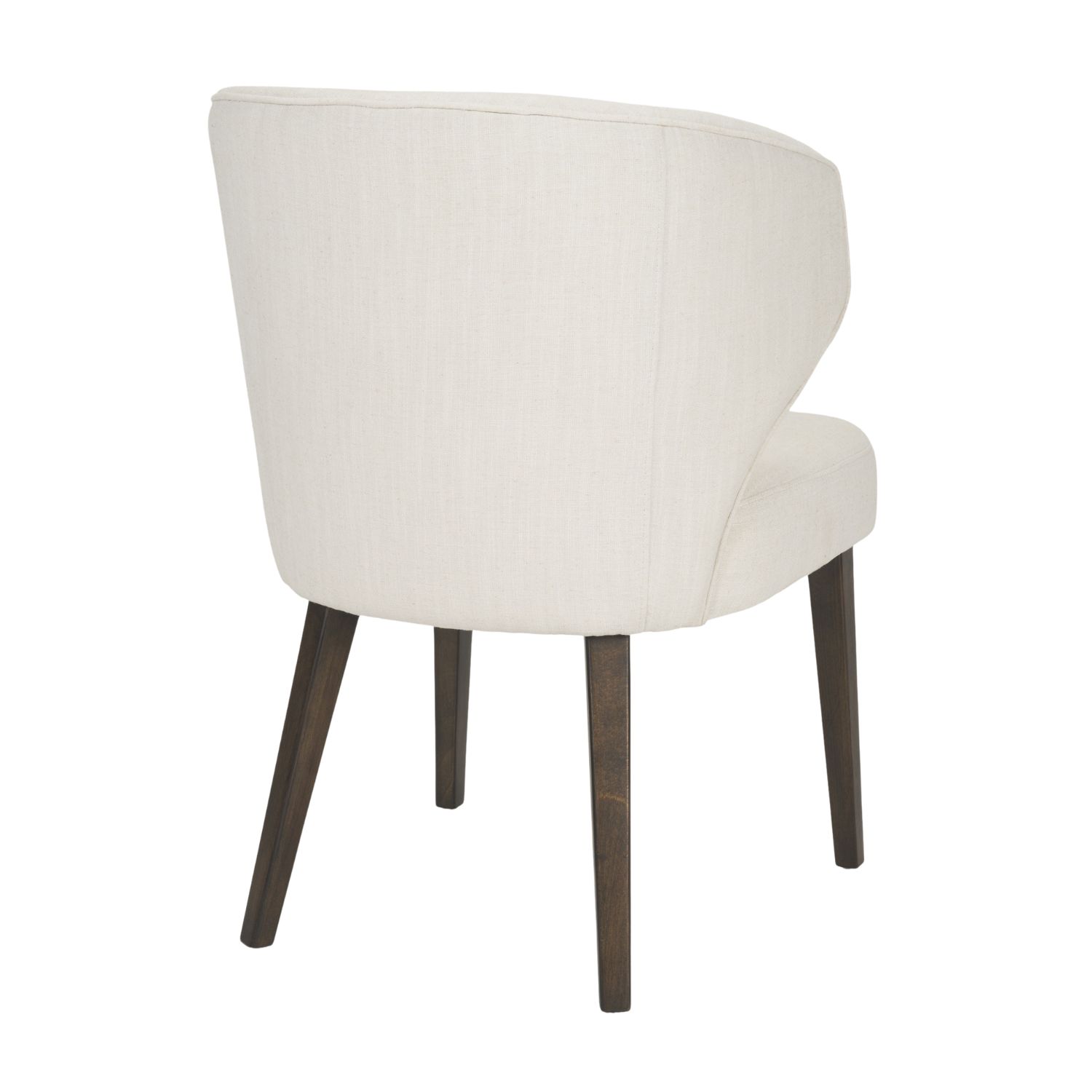 Niles Wingback Dining Chair | Cream Fabric w/ Dark Brown Wooden - Image 5