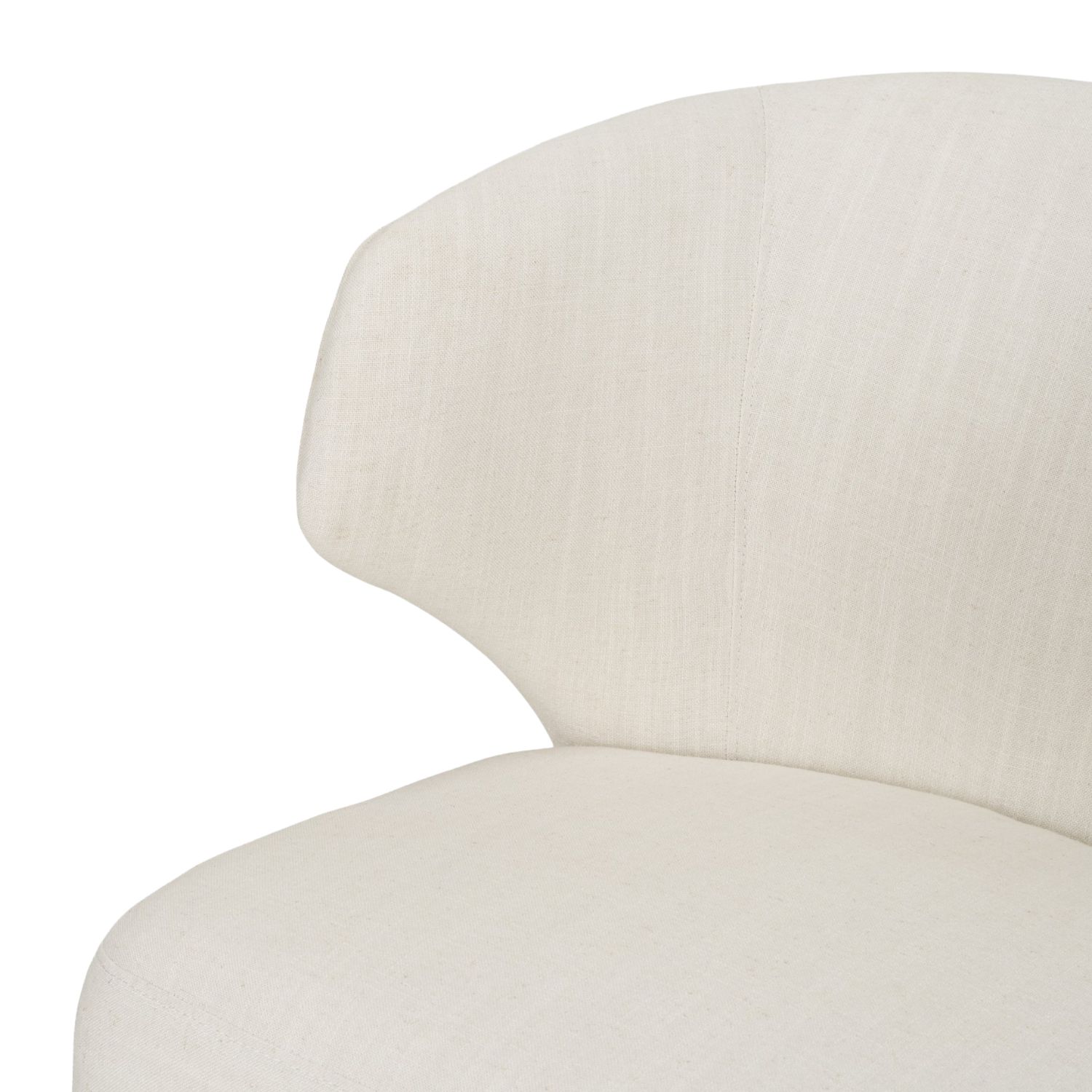 Niles Wingback Dining Chair | Cream Fabric w/ Dark Brown Wooden - Image 10