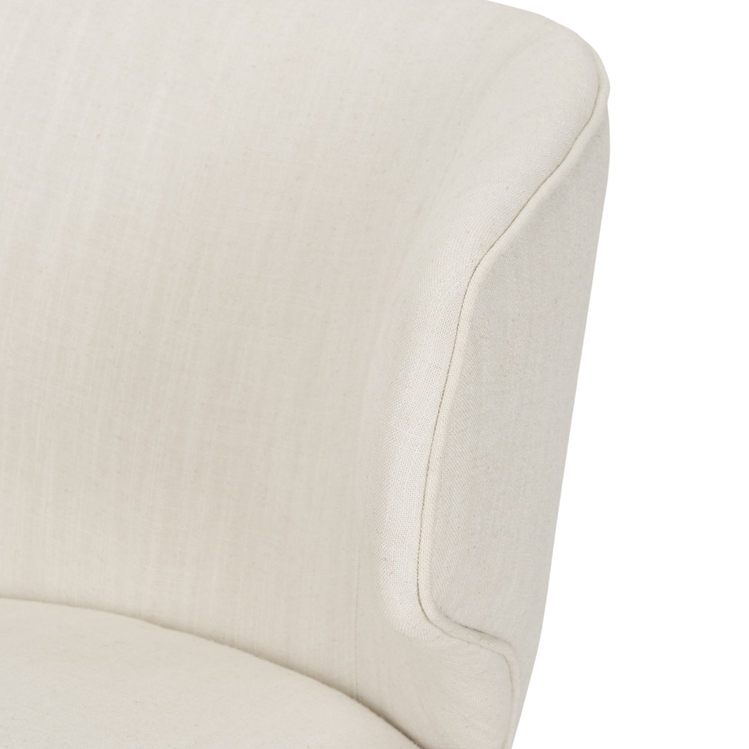 Niles Wingback Dining Chair | Cream Fabric w/ Dark Brown Wooden - Image 9