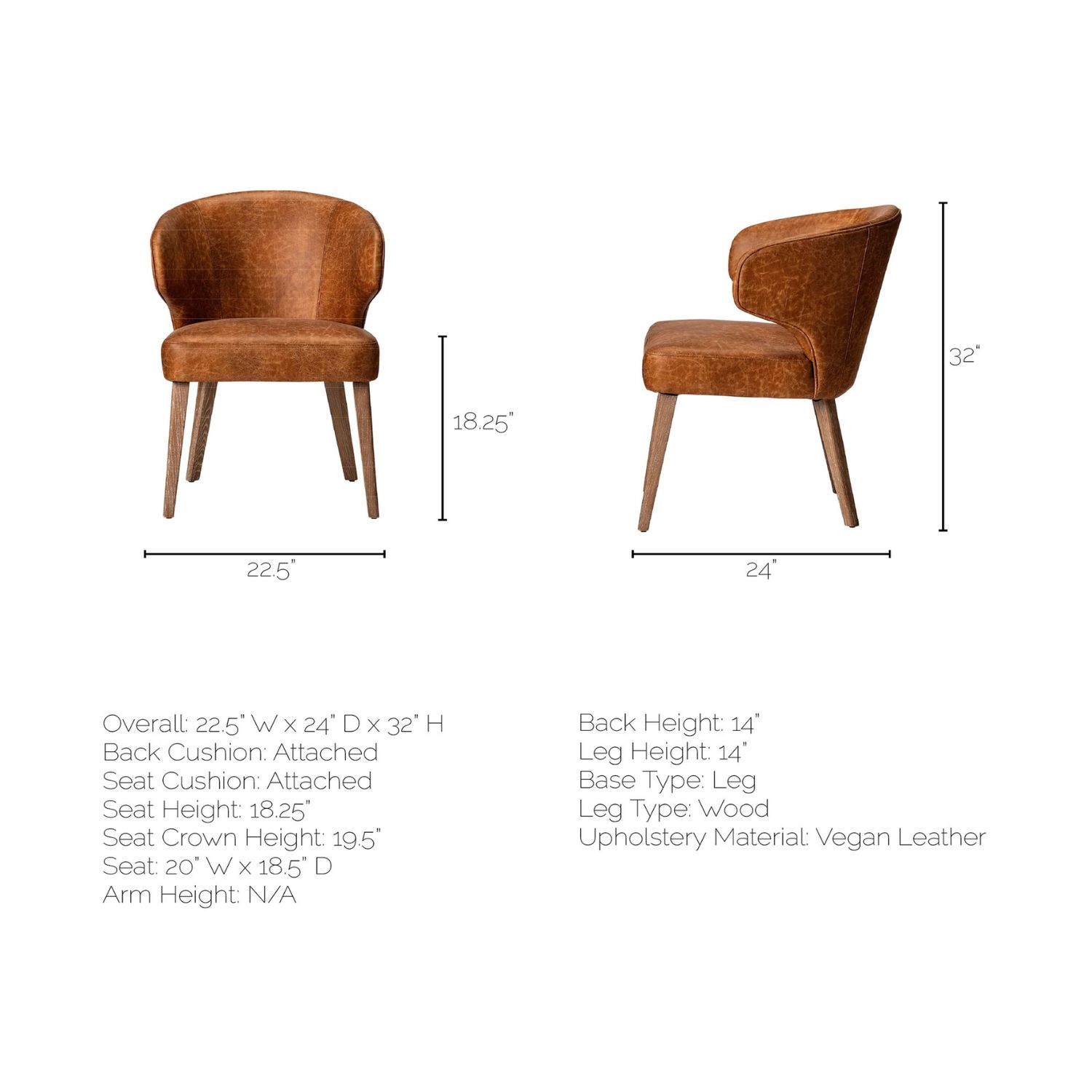 Niles Faux Leather Dining chair - Image 5