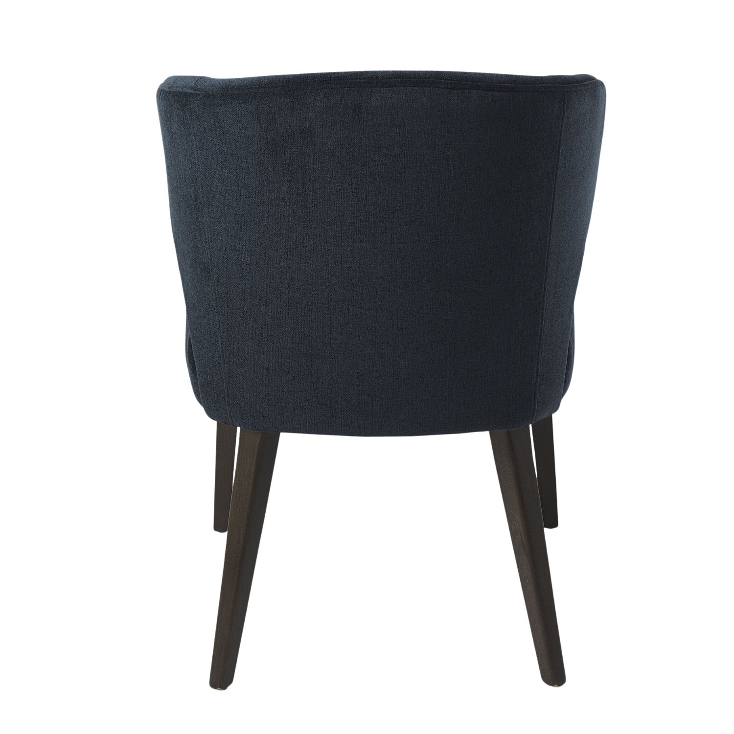 Niles Wingback Dining Chair | Navy Fabric w/ Dark Brown Wooden - Image 5