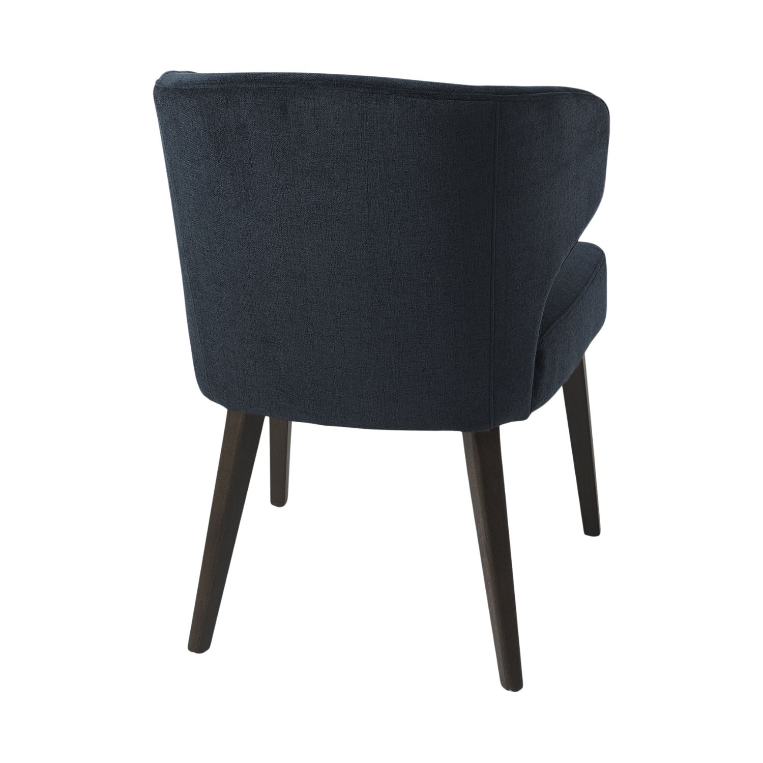 Niles Wingback Dining Chair | Navy Fabric w/ Dark Brown Wooden - Image 3