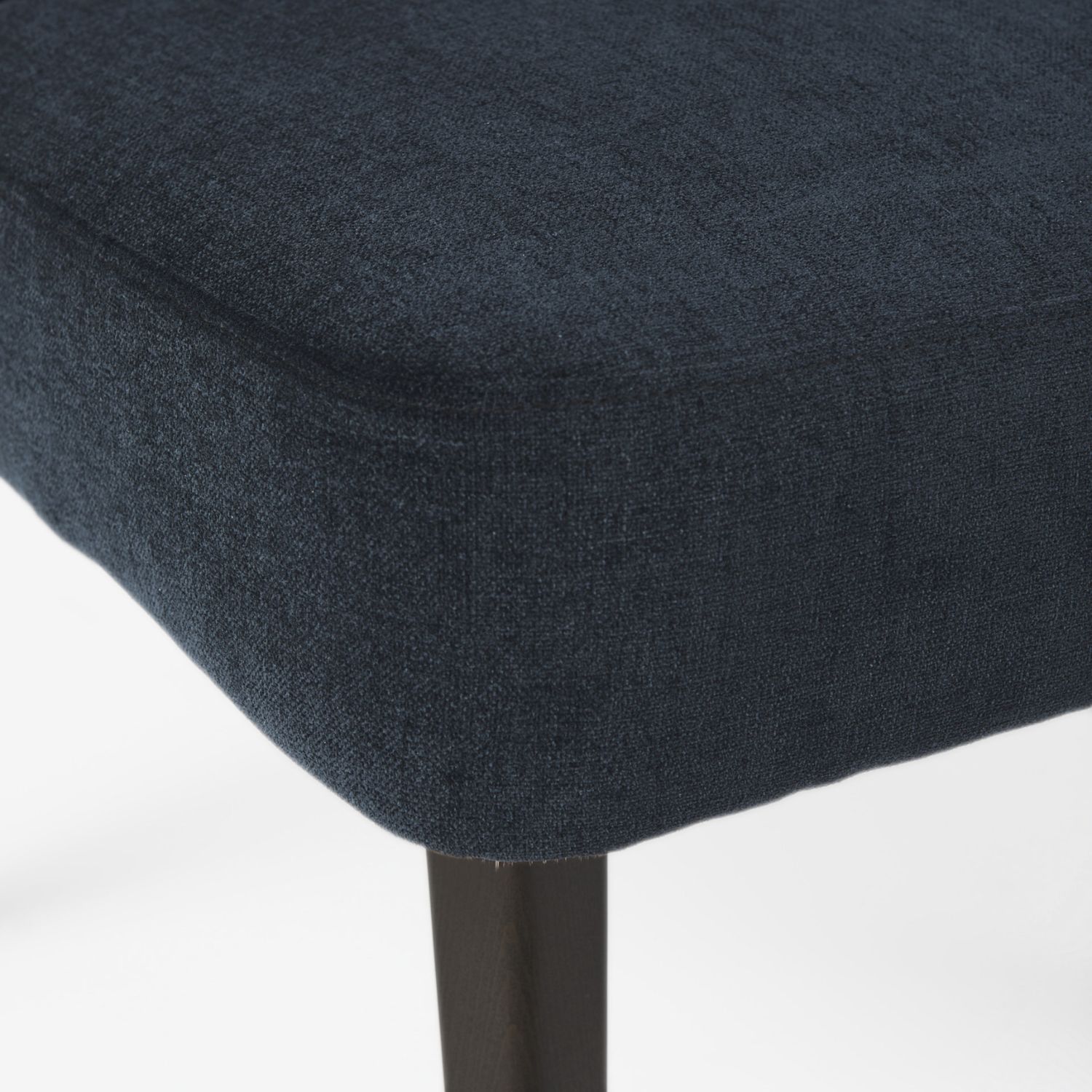 Niles Wingback Dining Chair | Navy Fabric w/ Dark Brown Wooden - Image 6