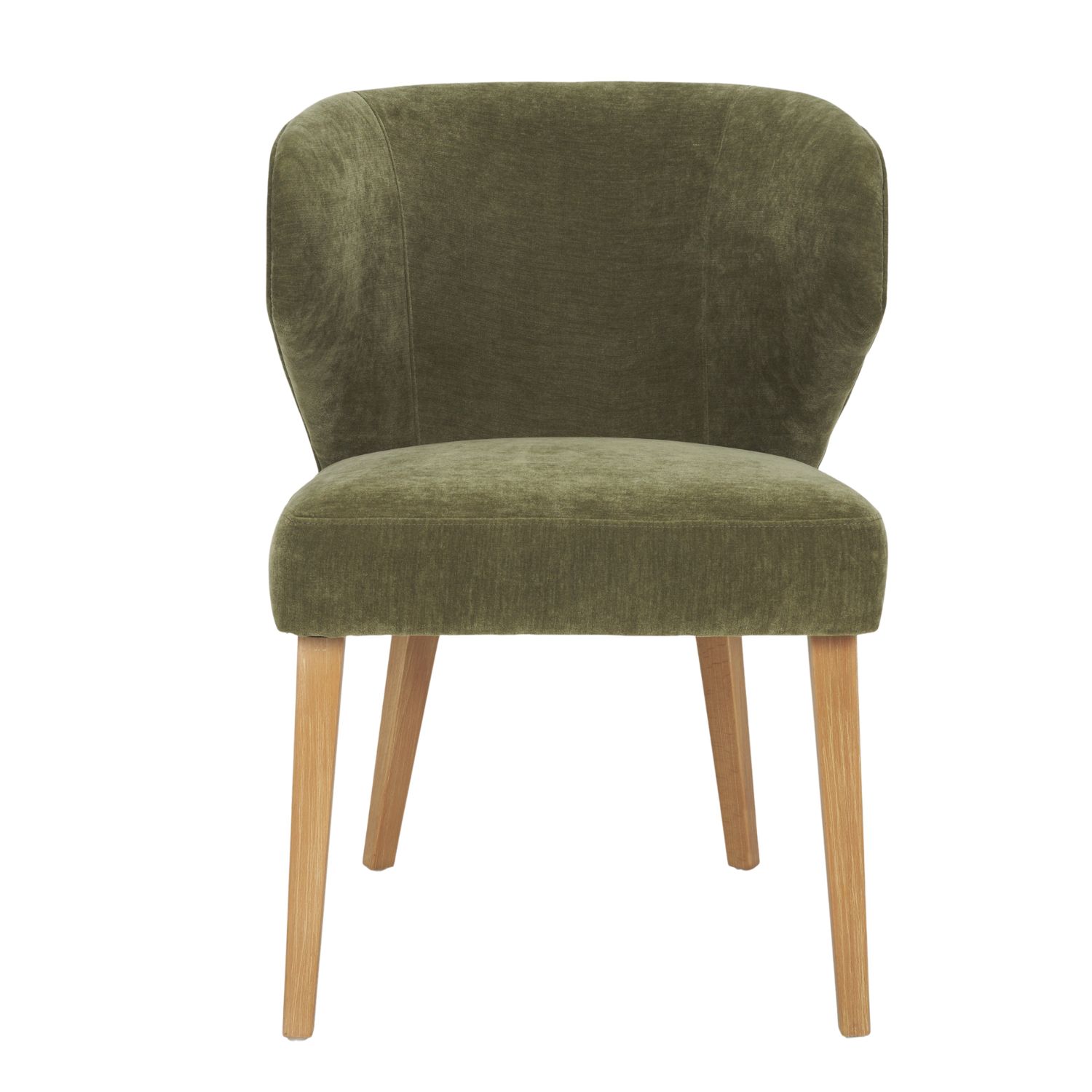 Niles Wingback Dining Chair | Moss Olive Fabric w/ Wooden - Image 2