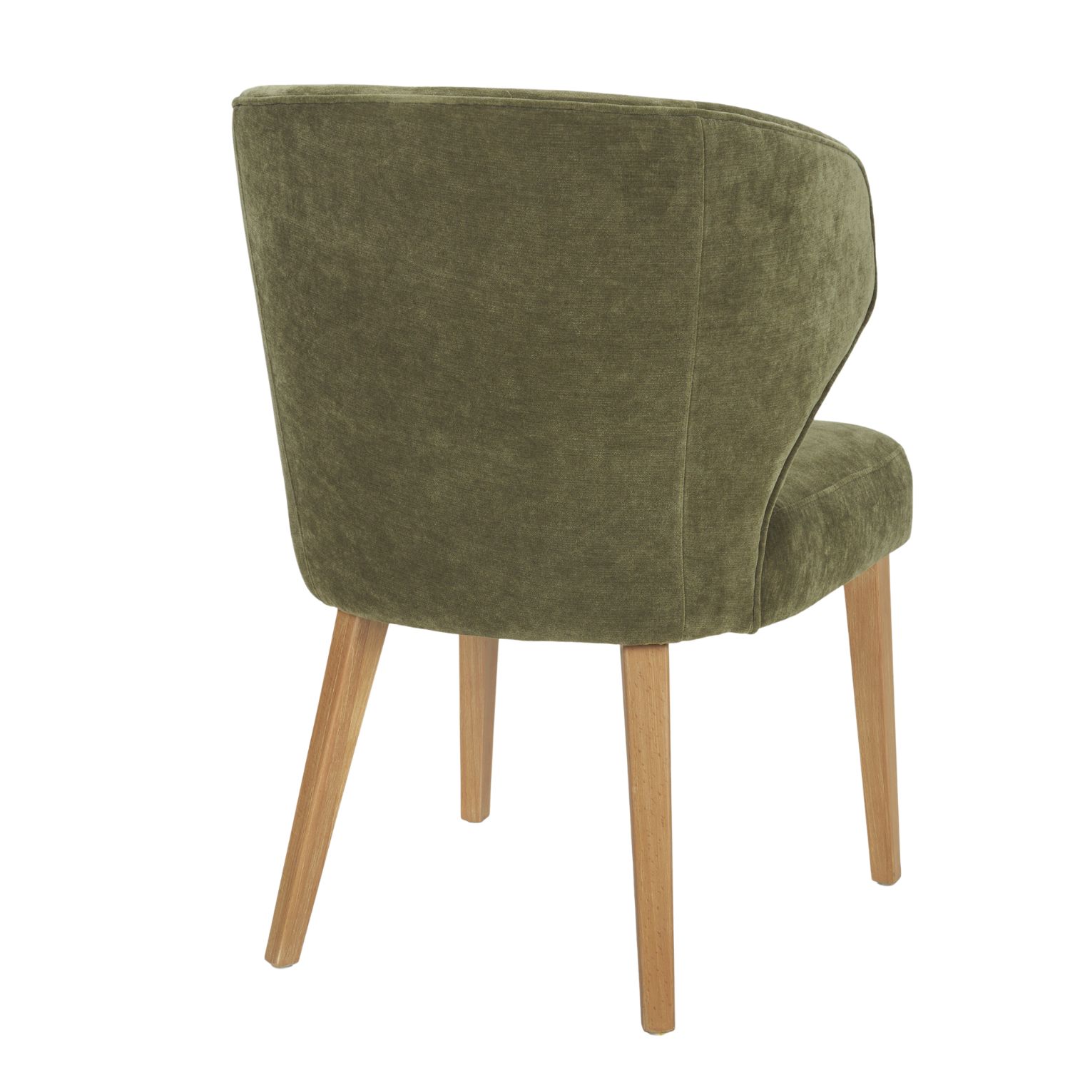 Niles Wingback Dining Chair | Moss Olive Fabric w/ Wooden - Image 3