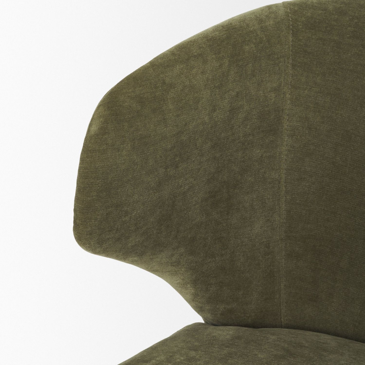 Niles Wingback Dining Chair | Moss Olive Fabric w/ Wooden - Image 8