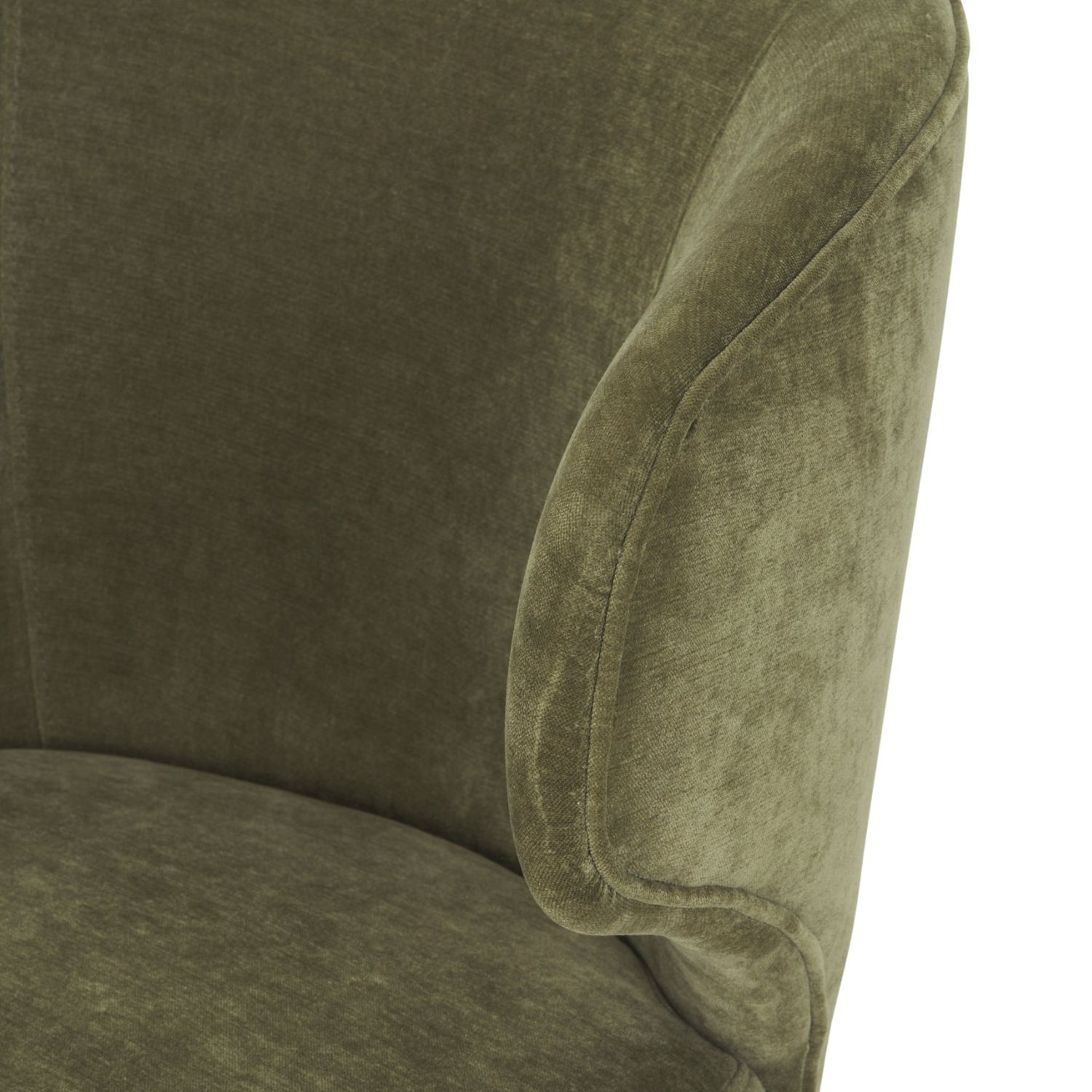 Niles Wingback Dining Chair | Moss Olive Fabric w/ Wooden - Image 10