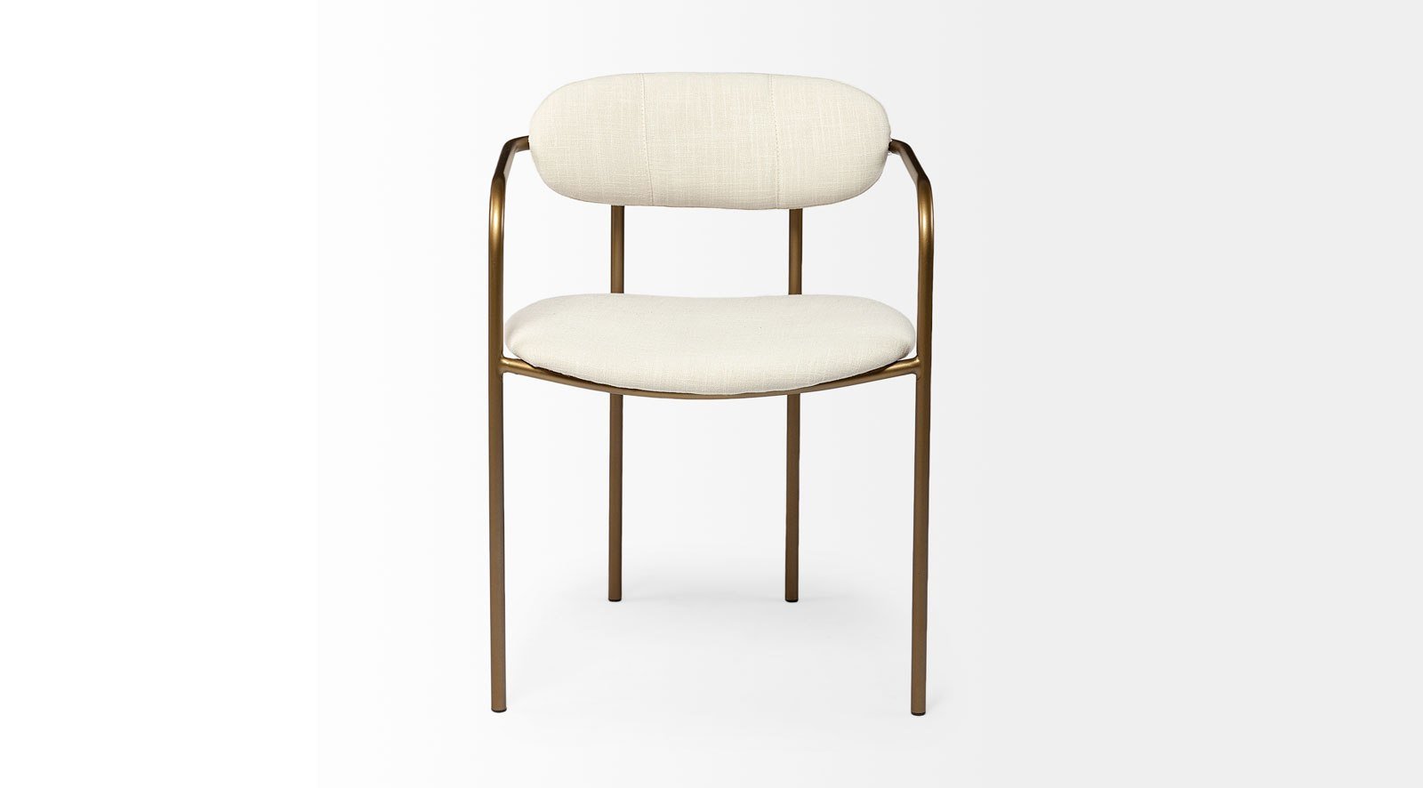 Parker Dining Chair Cream Fabric Seat Gold Metal Frame - Image 2