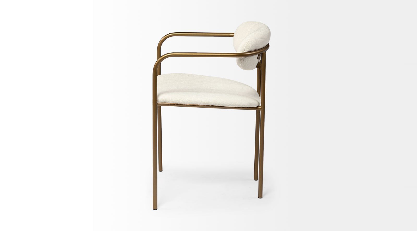 Parker Dining Chair Cream Fabric Seat Gold Metal Frame - Image 13