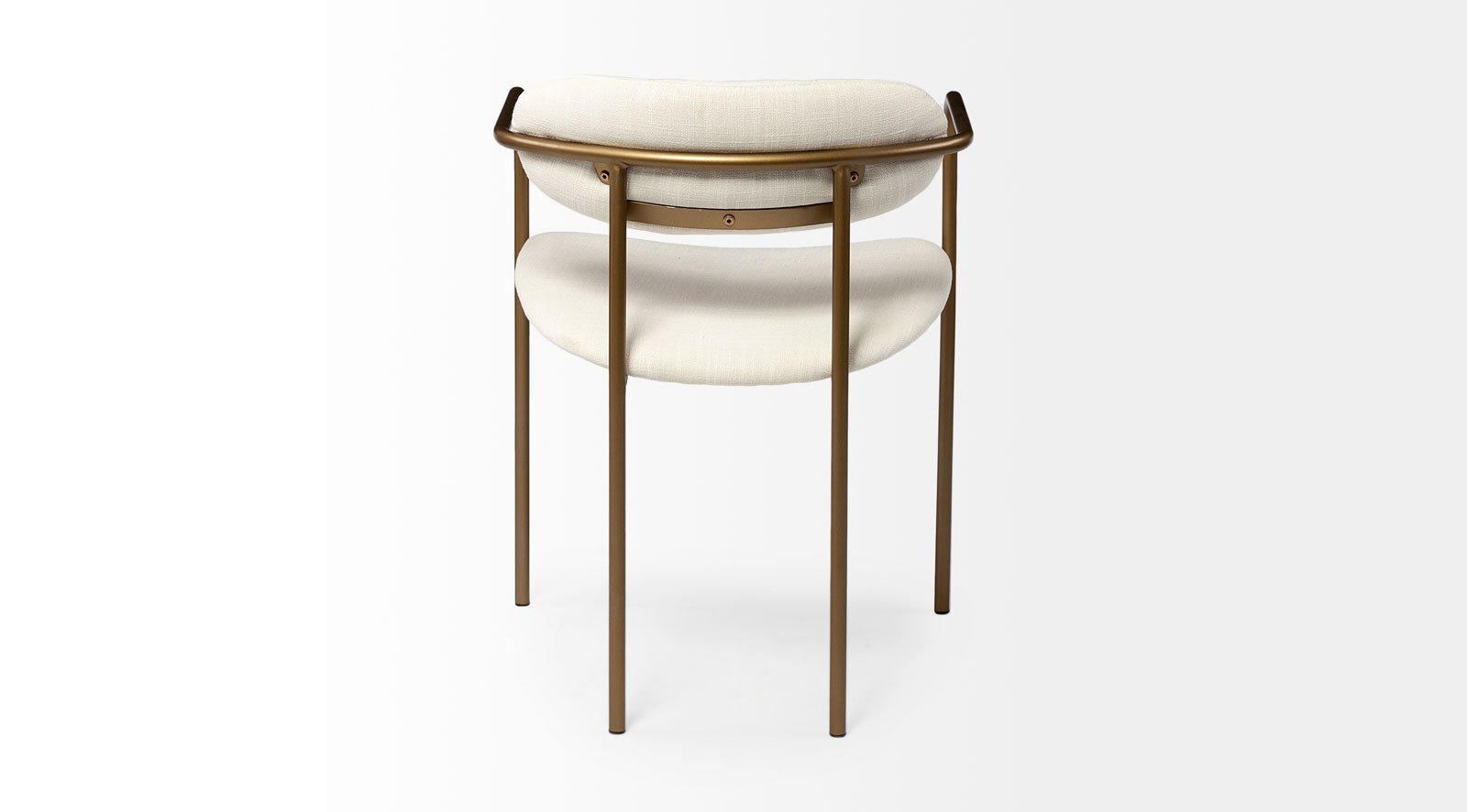 Parker Dining Chair Cream Fabric Seat Gold Metal Frame - Image 12