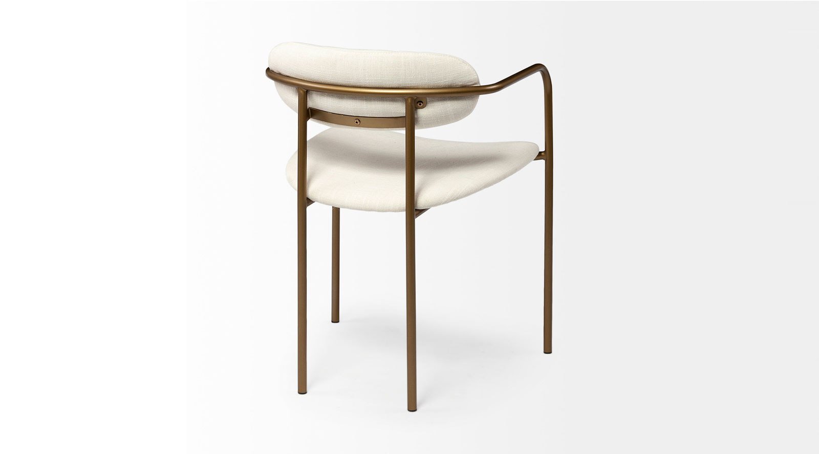 Parker Dining Chair Cream Fabric Seat Gold Metal Frame - Image 11
