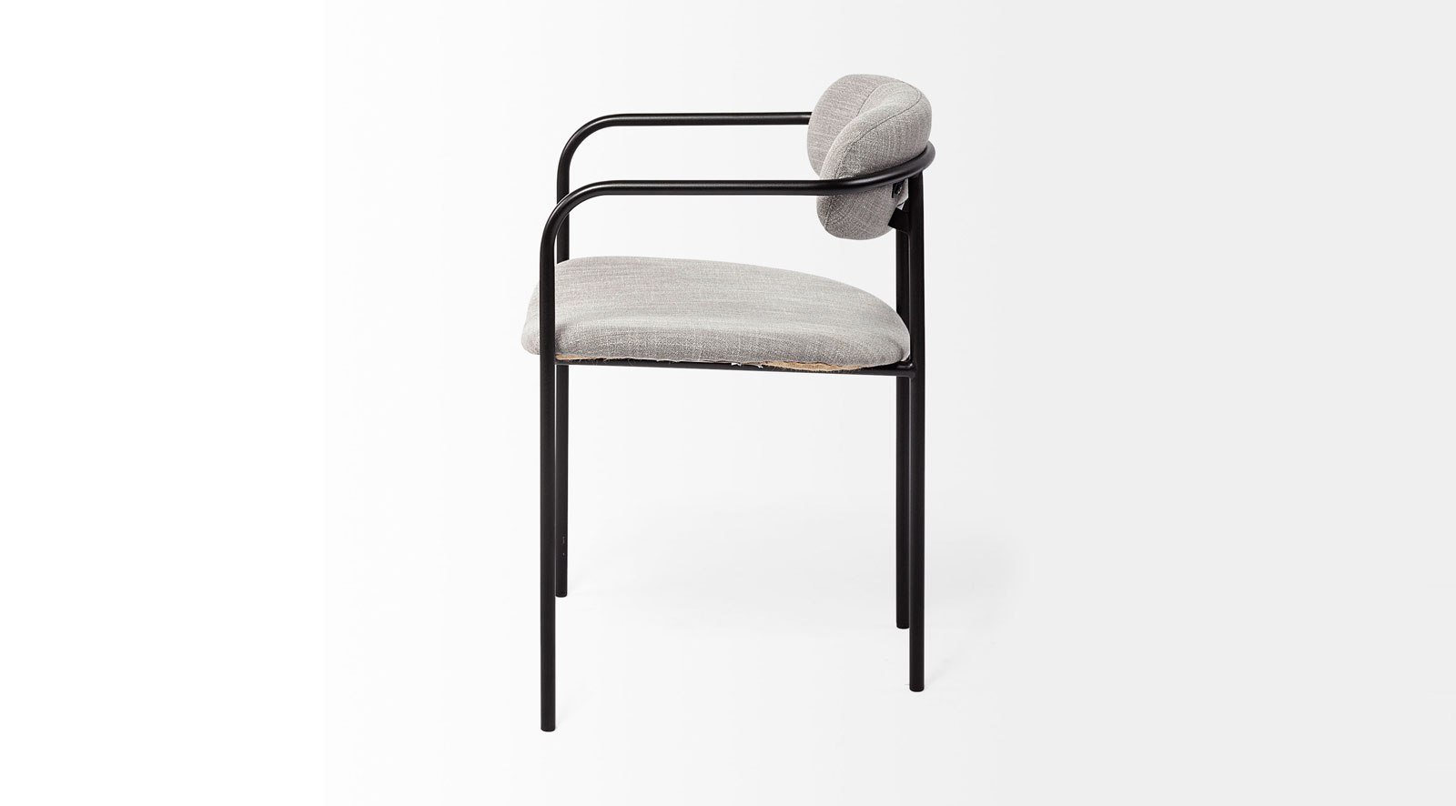Parker Dining Chair Gray Fabric Seat Black Metal - Image 11