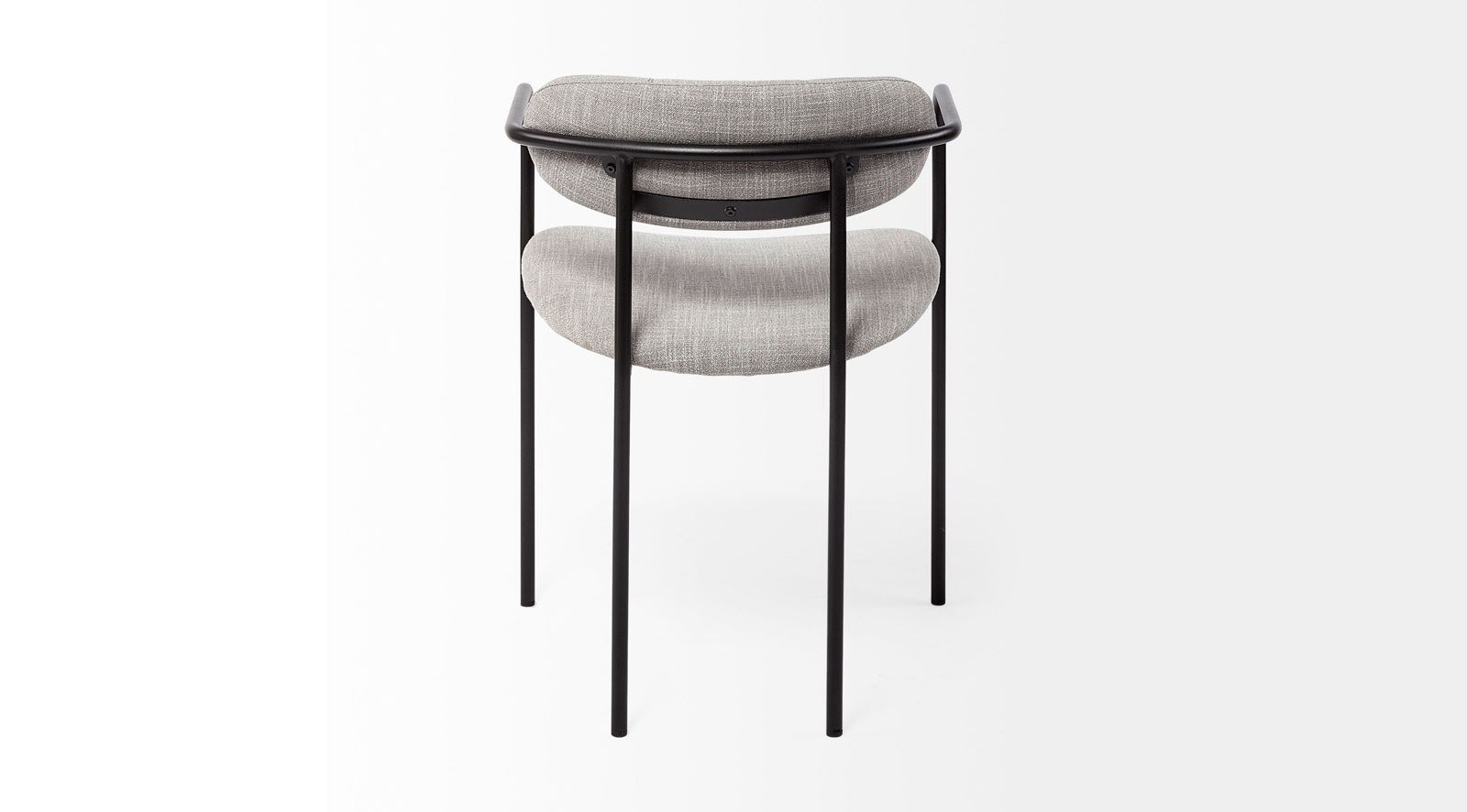 Parker Dining Chair Gray Fabric Seat Black Metal - Image 10