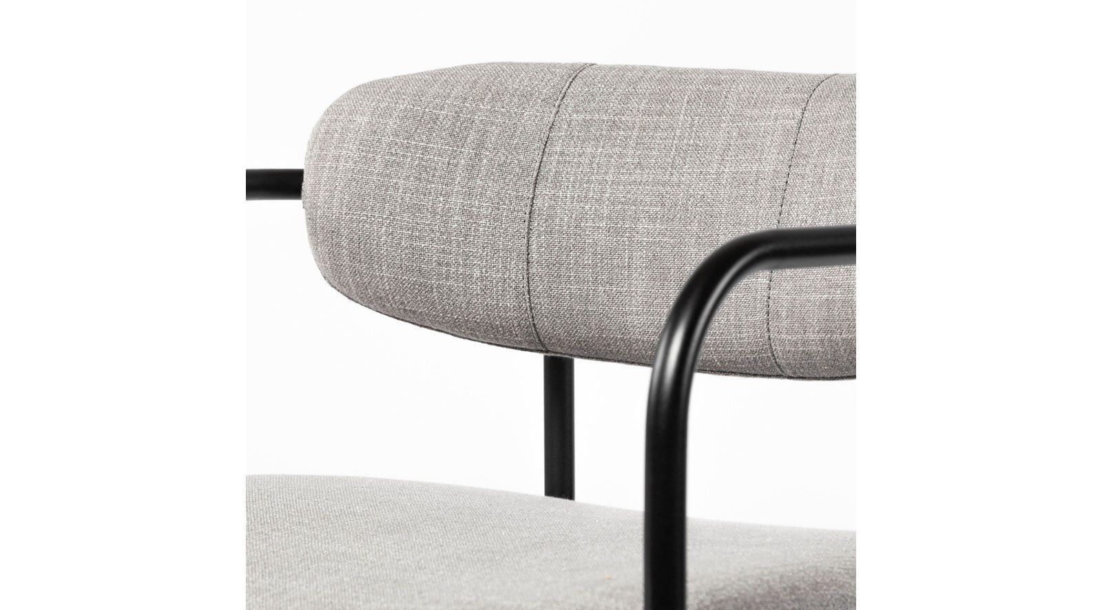 Parker Dining Chair Gray Fabric Seat Black Metal - Image 8