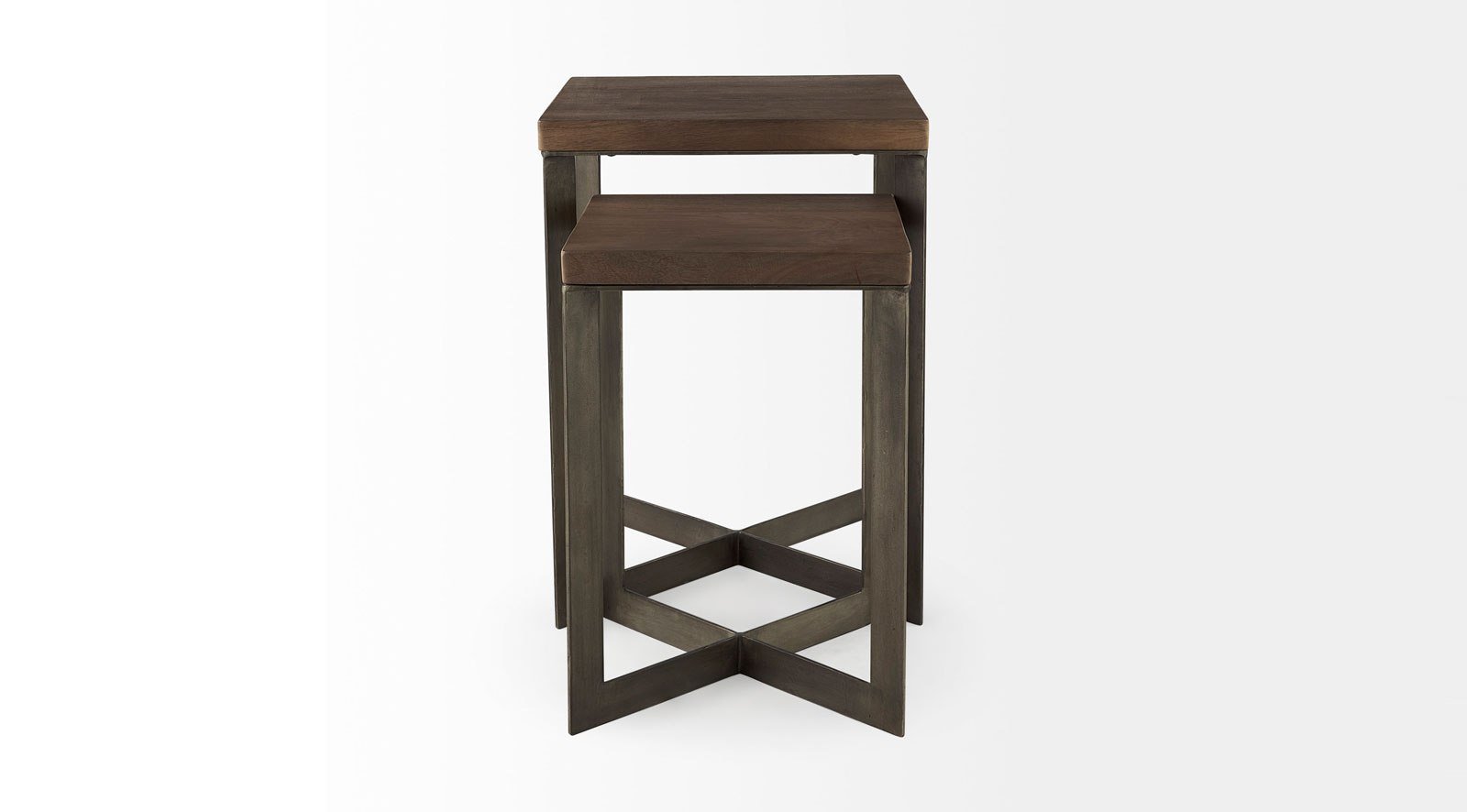Faye Side Table (Set of 2) - Medium Brown - Image 2