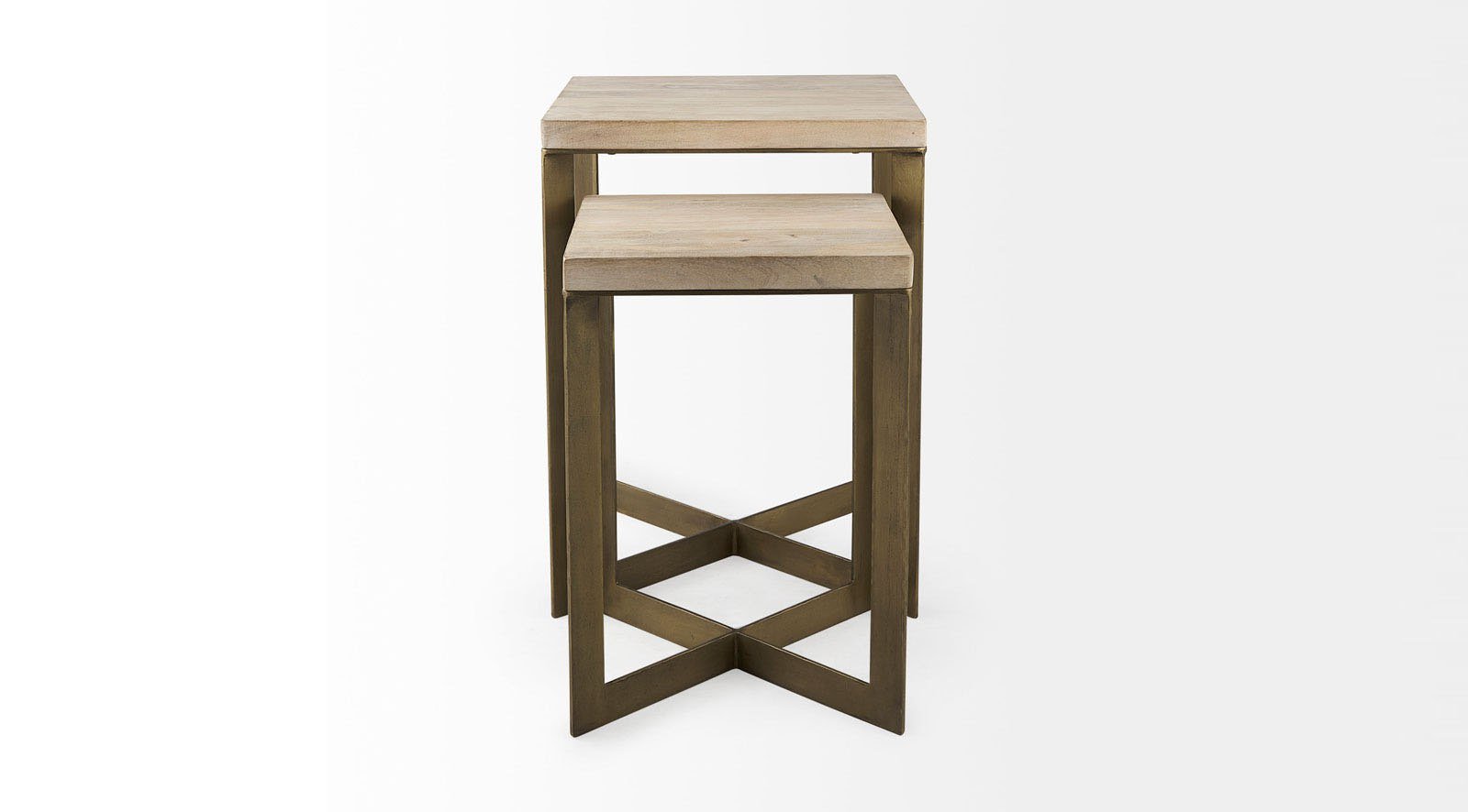 Faye Side Table (Set of 2) - Light Brown - Image 2