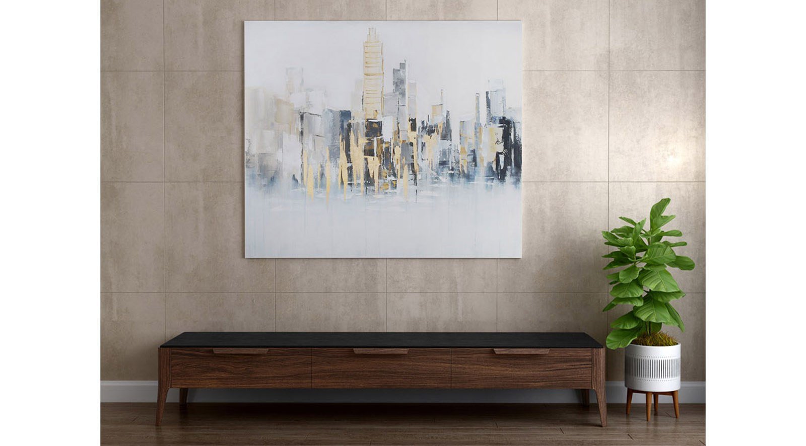 Rising City Hand Painted Canvas - Image 3