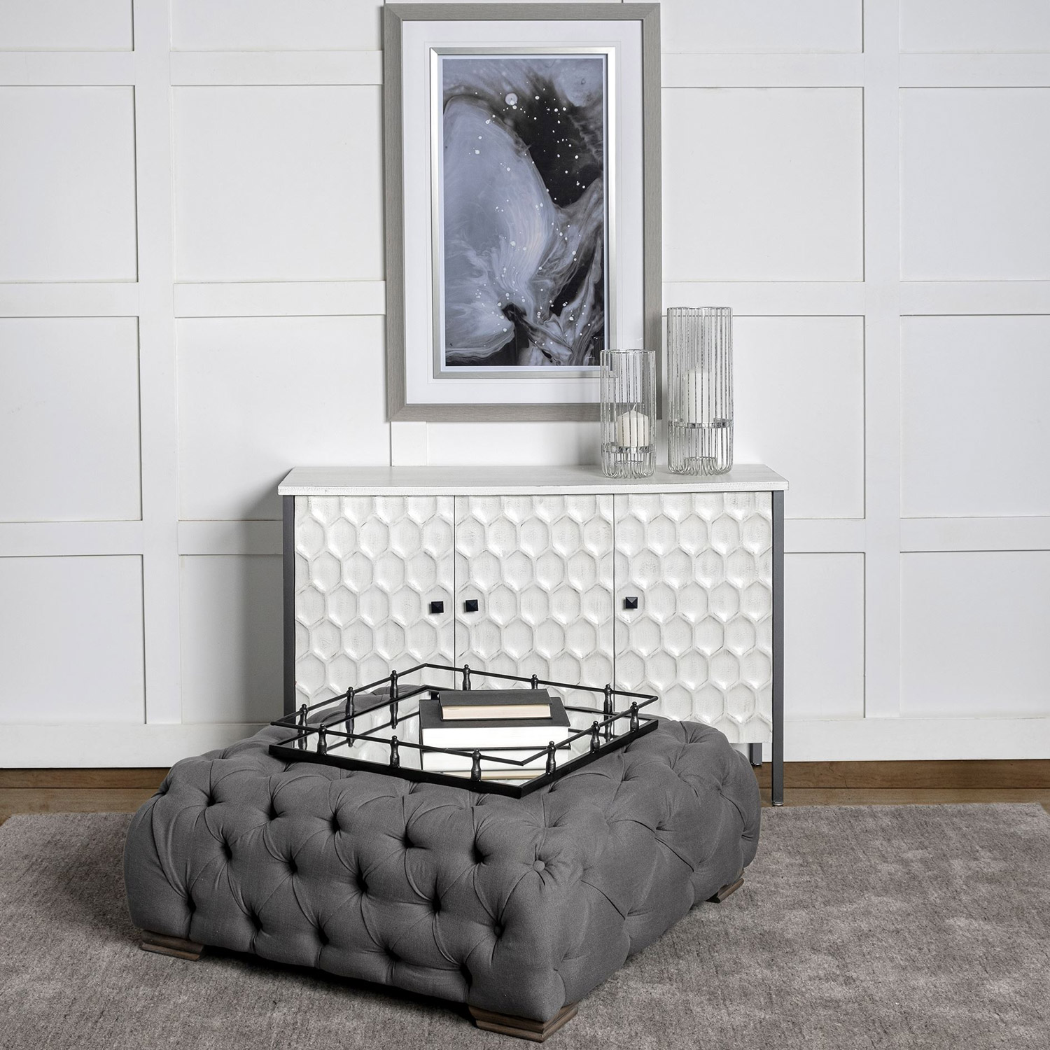 Savannah Gray Cabinet 2-Door - Image 6
